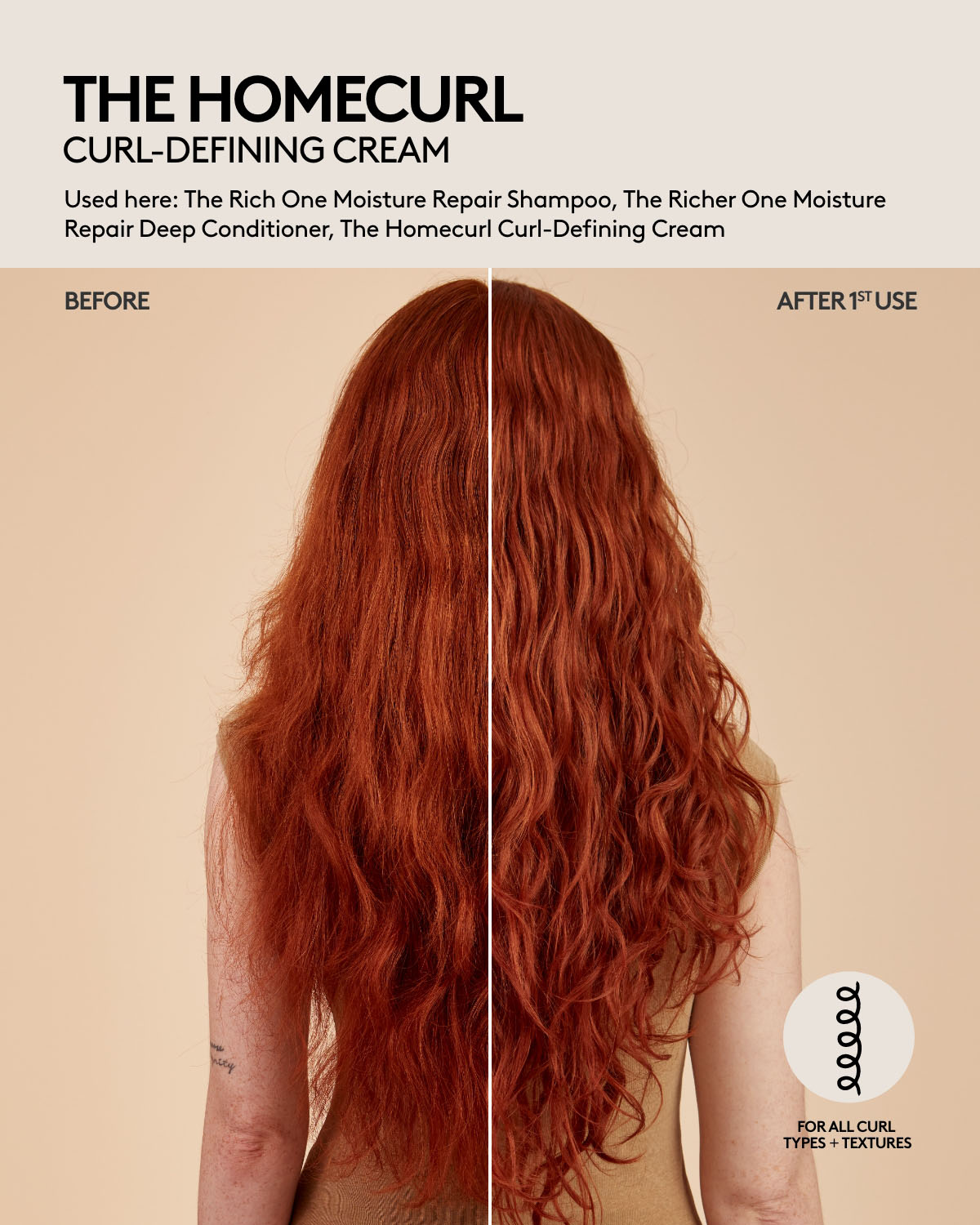 Homecurl Curl Defining Cream for Natural Curls - Hydrating & Frizz Control Styling Cream for Wavy & Curly Hair - Perfect for Daily Use & Salon Styling