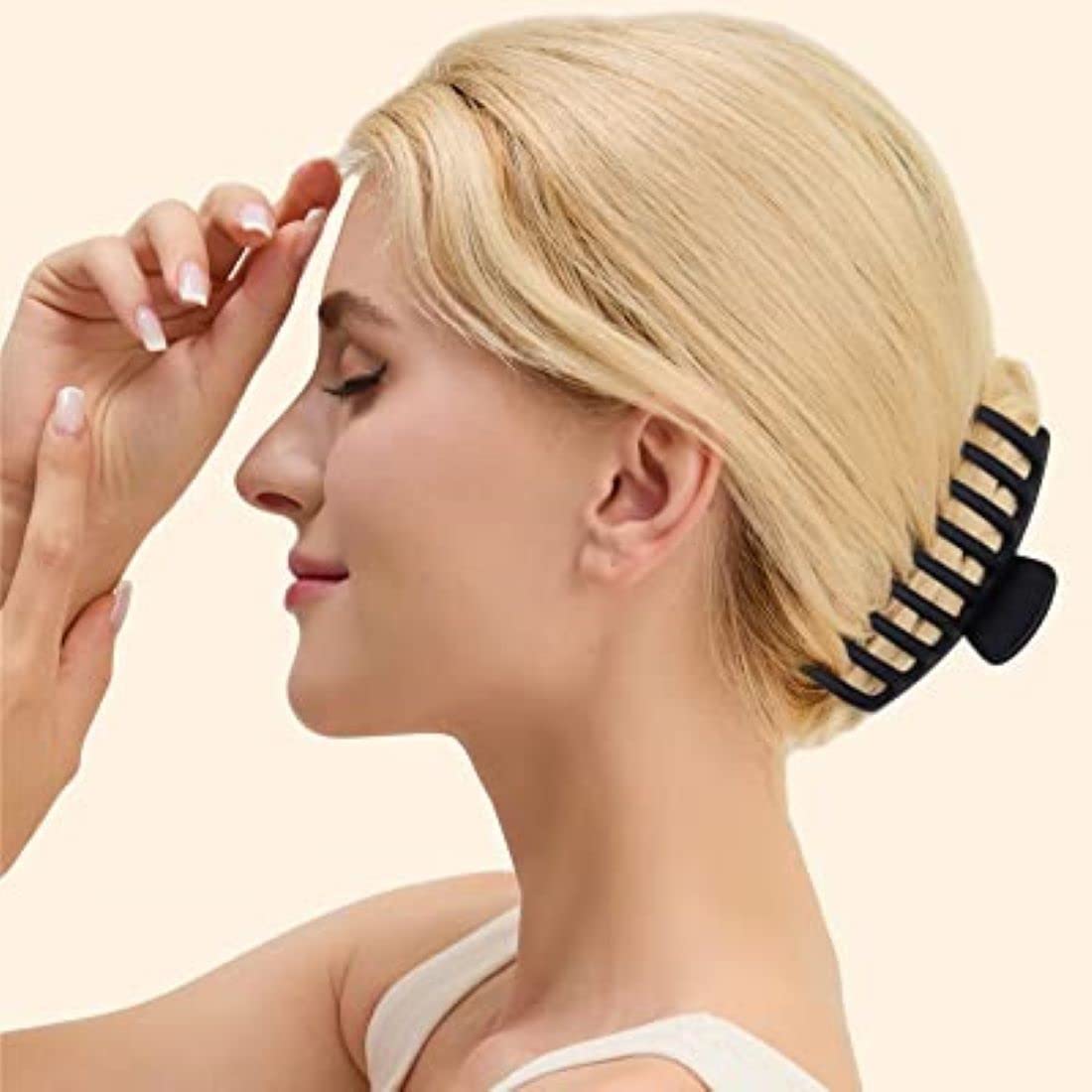 DENICRAAS Large Hair Claw Clips for Women - 4 Pack Strong Hold Non-Slip Matte Hair Clips for Thin, Thick & Curly Hair - Perfect for Workouts, Office & Everyday Styling