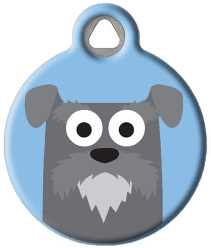 Personalized Schnauzer Boy Dog Tag - Custom Silent Polymer Pet ID Tag with Engraved Info, 1.25