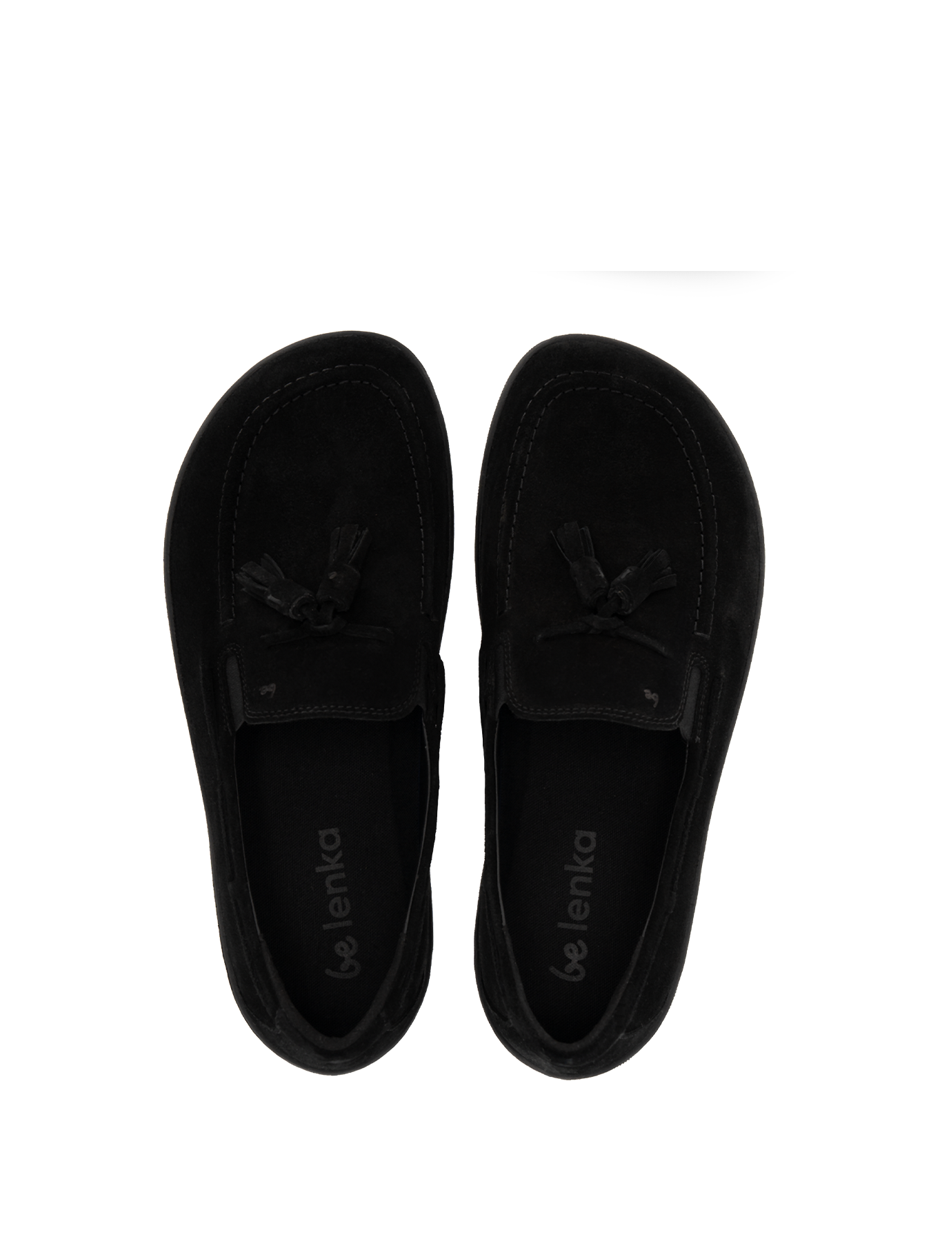 Barefoot Moccasins for Men - Be Lenka Portsiders All Black Leather Slip-On Shoes | Comfortable Minimalist Footwear for Walking, Travel & Casual Wear
