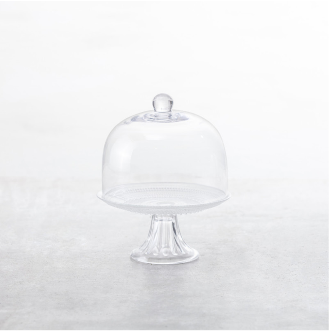 Fortessa Jupiter Glass Dome - Small Clear Glass Cloche for Cakes, Desserts, and Display - Perfect for Home Decor, Wedding Centerpieces, and Bakery Showcases