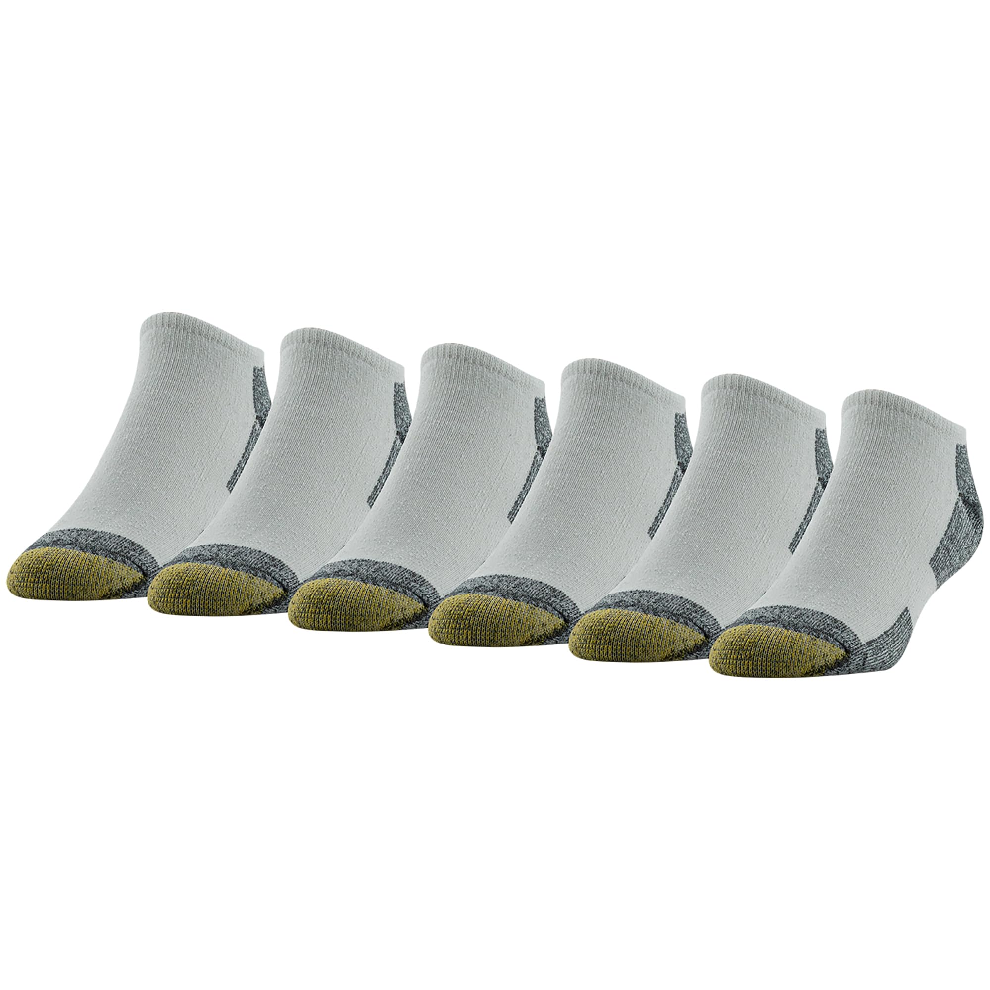 GOLDTOE Men's 656F Cotton No Show Athletic Socks 6-Pack - Breathable & Comfortable Low-Cut Socks for Running, Gym, and Casual Wear