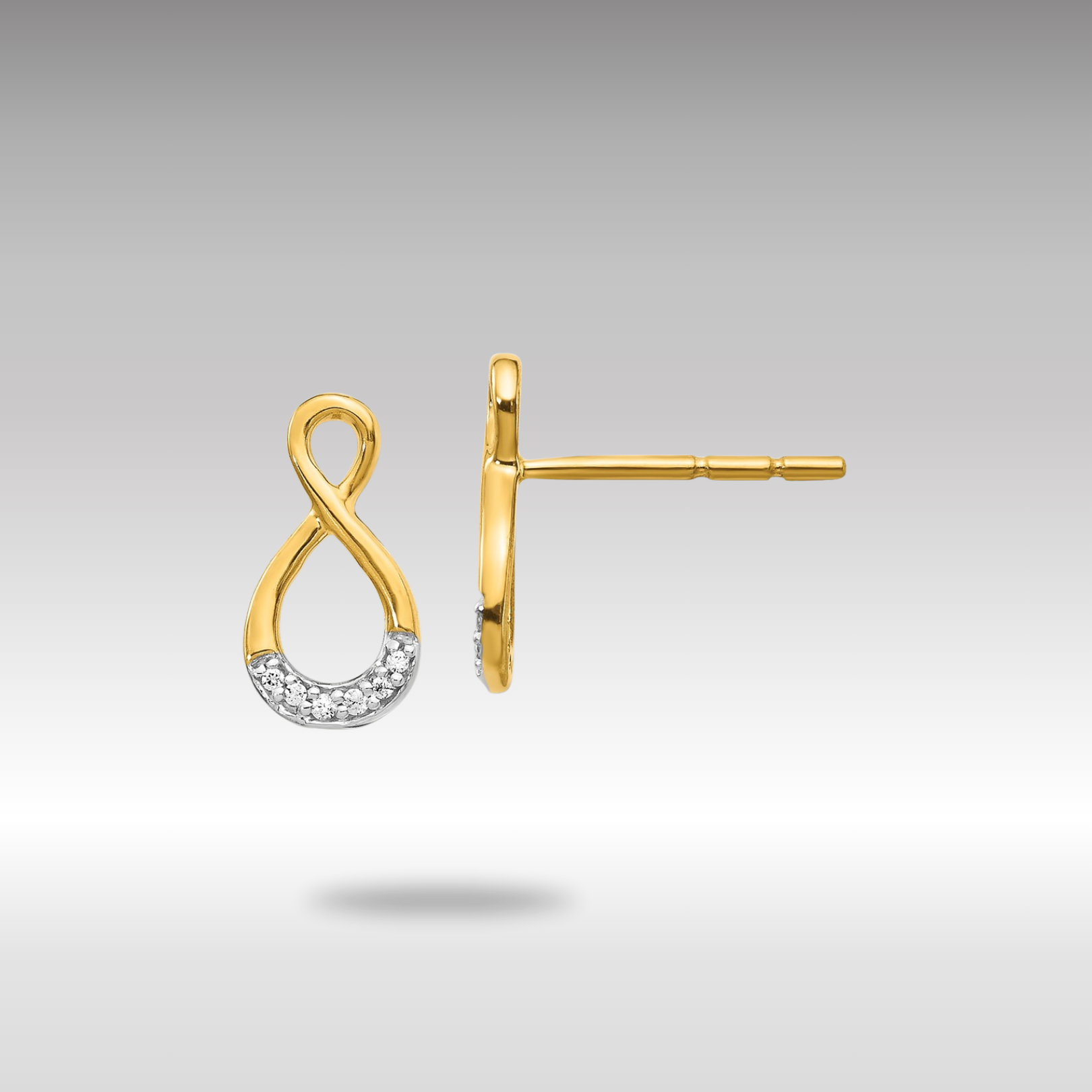 14K Gold Diamond Twisted Post Earrings for Women - EM5515 005 YA | Elegant Dangle Earrings for Weddings, Parties & Special Occasions