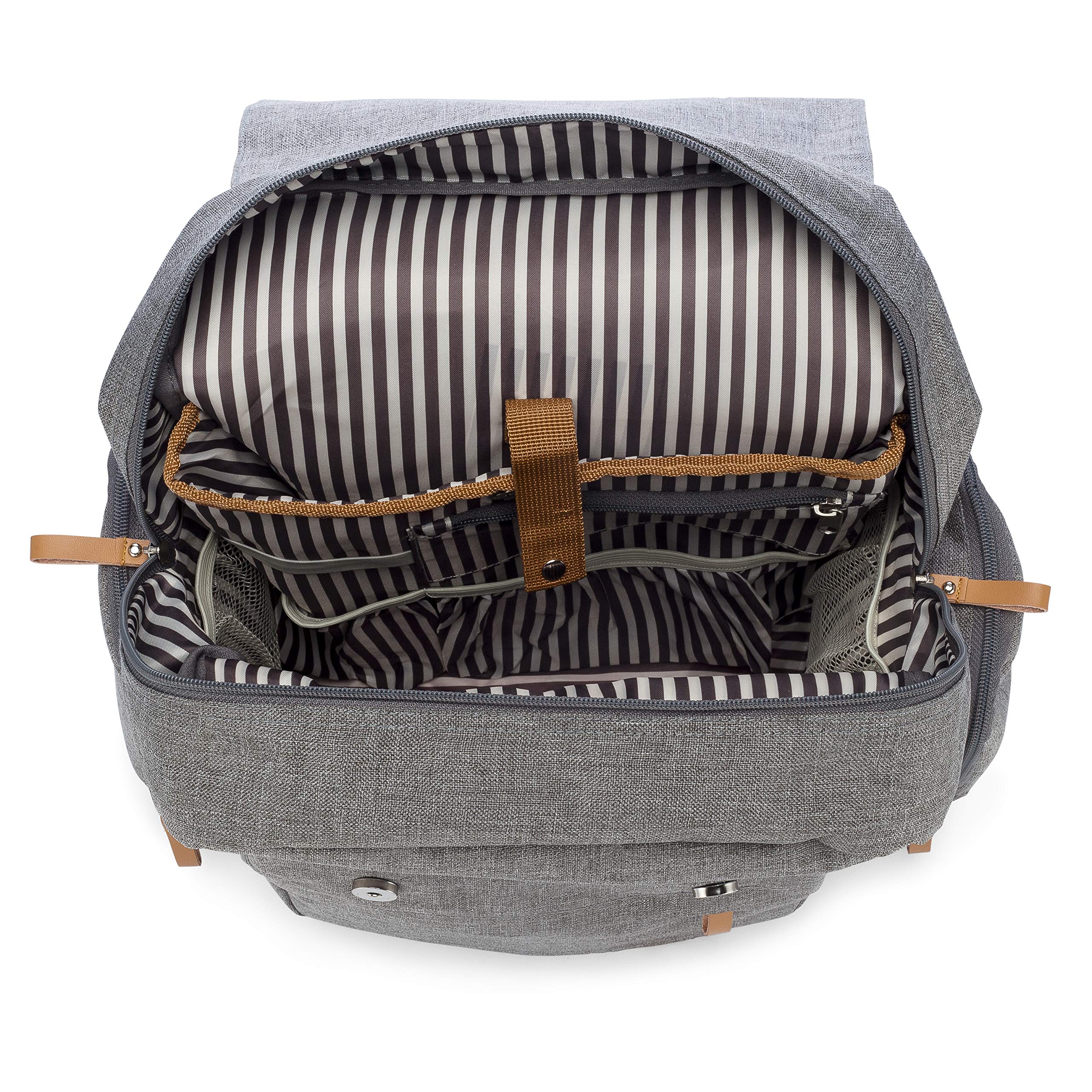 Parker Baby Diaper Backpack with Insulated Pockets & Changing Pad - Waterproof Baby Bag with Stroller Straps & Laptop Compartment | Perfect for Travel, Daycare & On-the-Go Parents (Birch Bag)