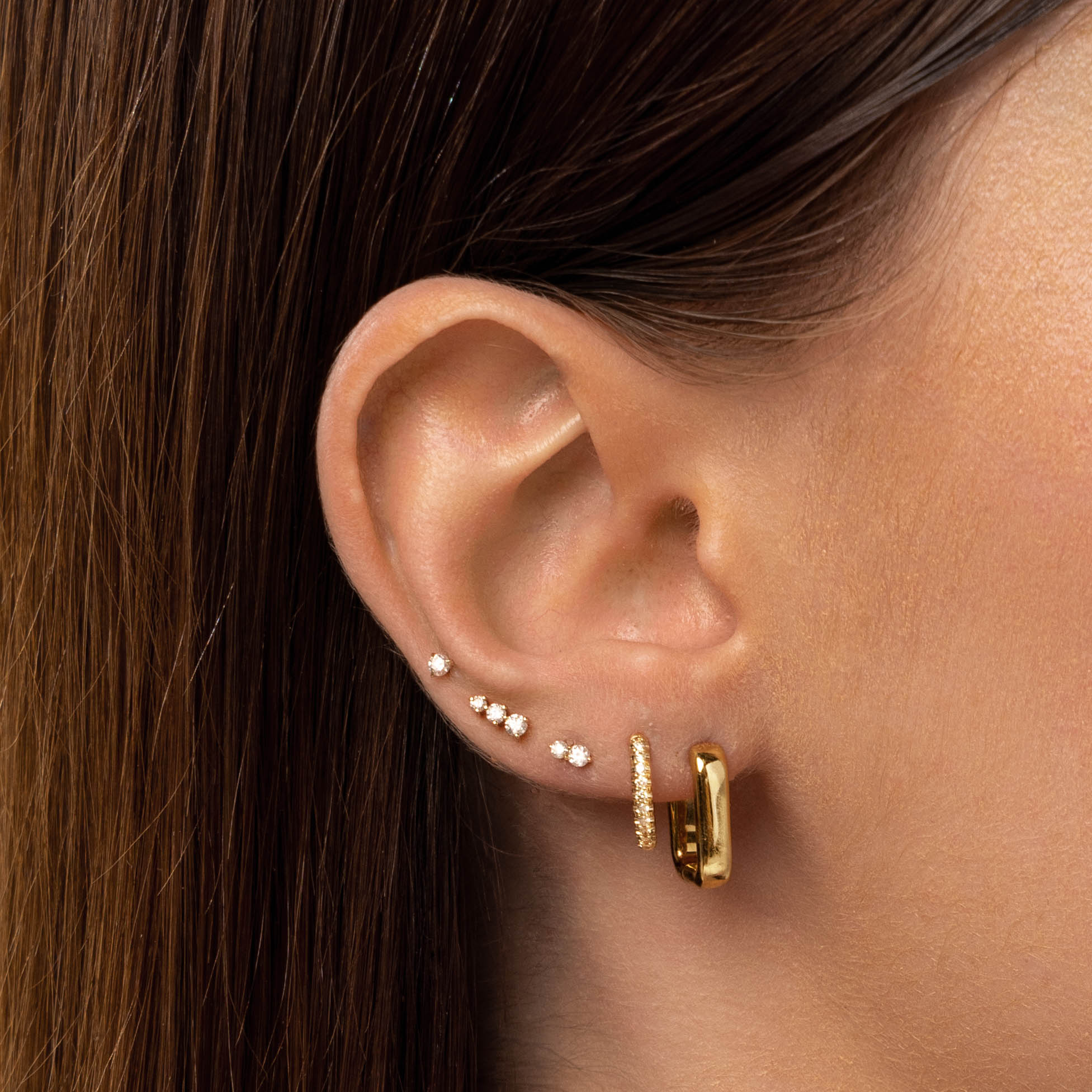 10k Gold Diamond Huggie Earrings for Women - Elegant Everyday Hoop Earrings for Work, Party & Special Occasions