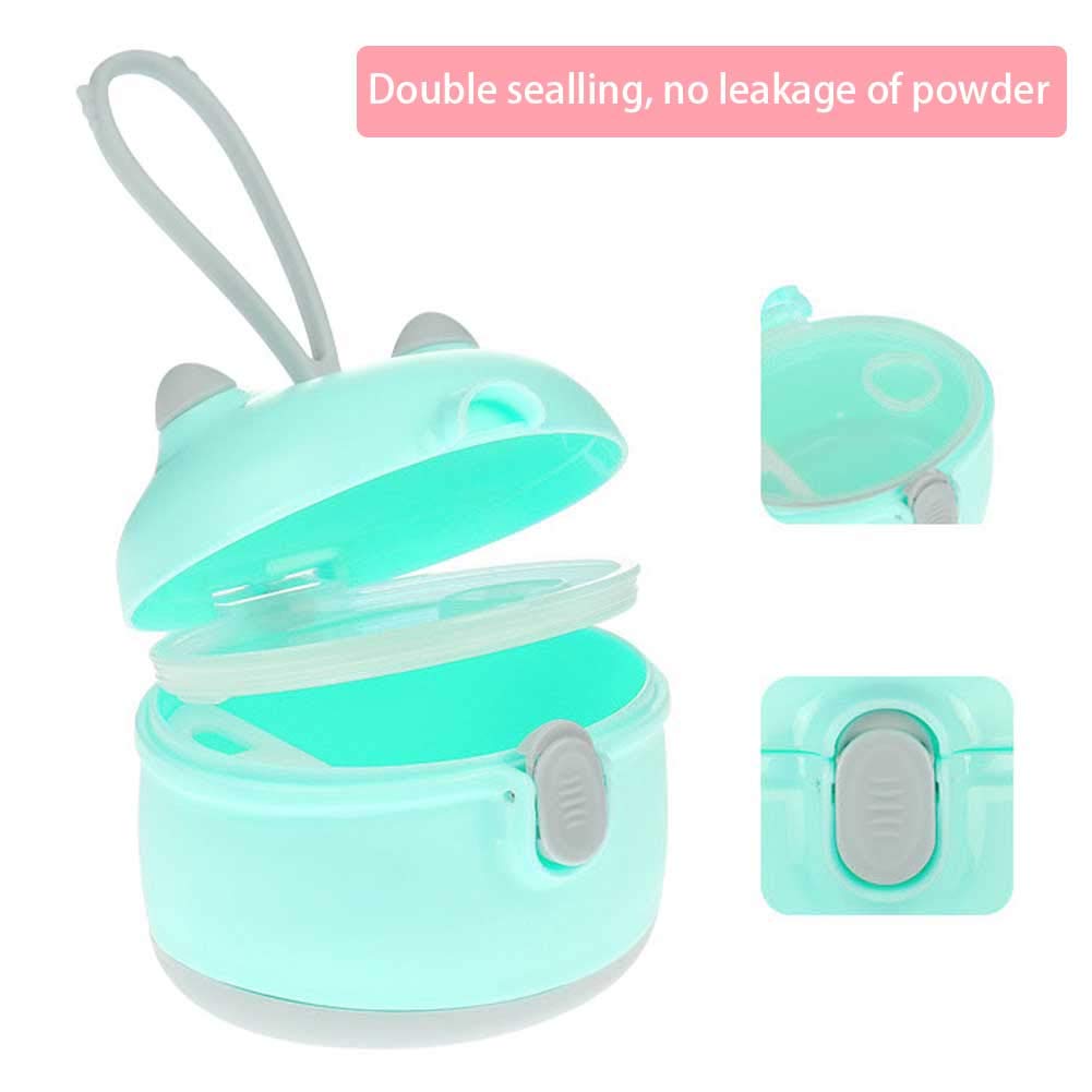 Portable Double Layer Baby Milk Powder Dispenser - Compact Formula Storage Container with Travel Strap for Infants (Green, Small Size) | Perfect for On-the-Go Feeding, Travel & Daycare Use