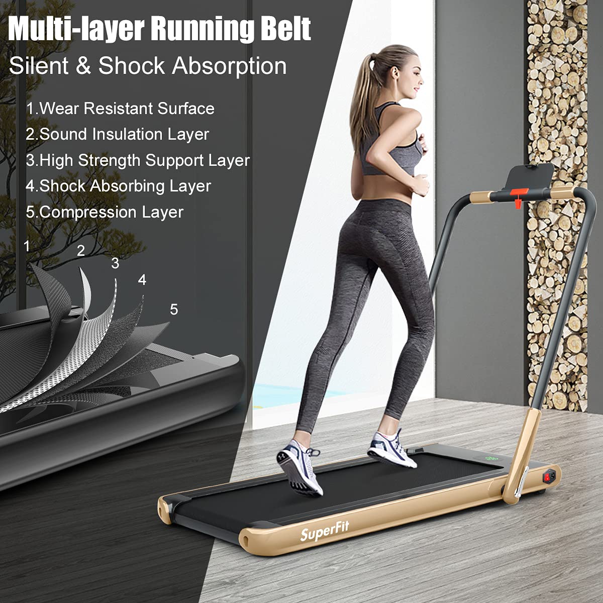 GYMAX Foldable Under Desk Treadmill with LED Display & Remote Control - Portable Walking Pad for Home Office, Standing Desk & Small Spaces - Smart App Enabled Compact Treadmill for Indoor Walking & Light Jogging