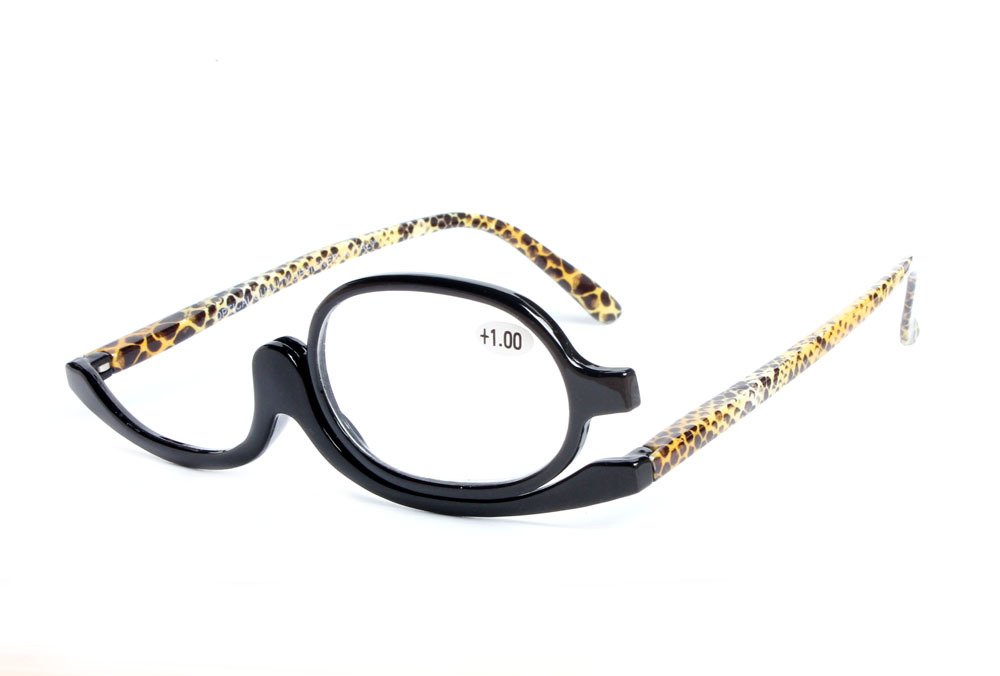 SOOLALA Women's Fashion Flip-Up Reading Glasses with Spring Hinges - Lightweight Blue Light Blocking for Makeup, Reading & Computer Work