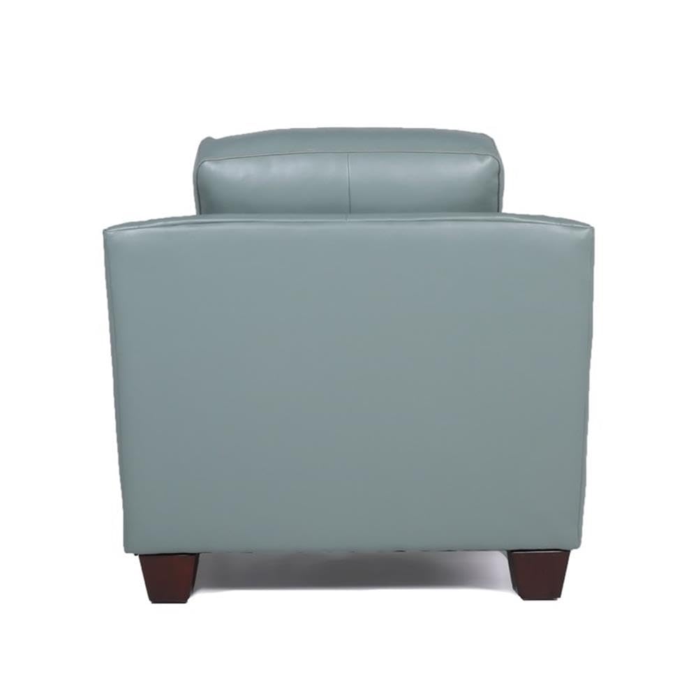 Home Square 2-Piece Tufted Leather Accent Chair Set in Spa Blue - Modern Living Room Furniture for Home Office, Lounge & Reading Nook