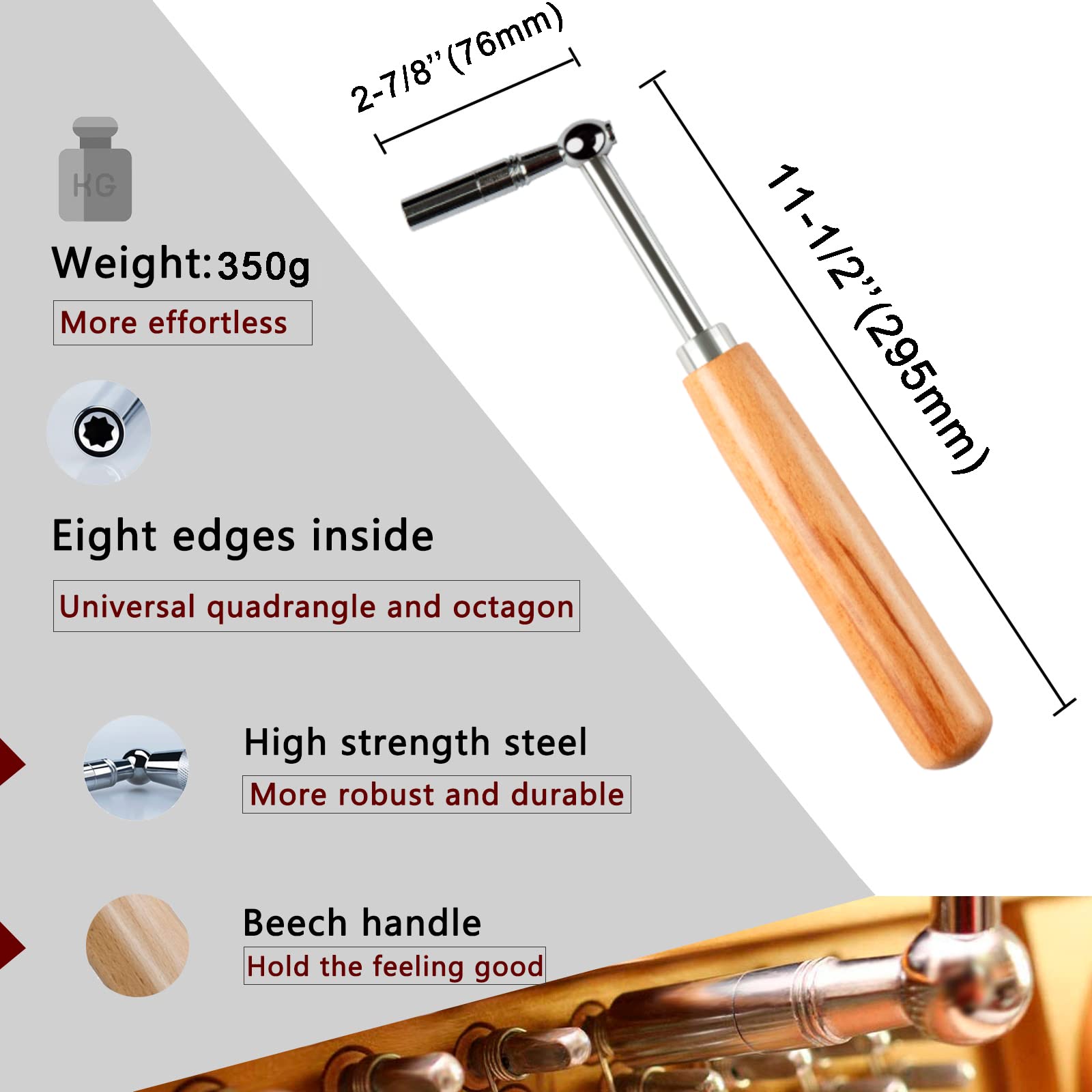 CONCHACIELO Professional Piano Tuning Kit - Complete Set with Tuning Wrench, Mutes & Portable Case for Beginners & Experts | Perfect for Home Pianos, Grand Pianos & Music Schools