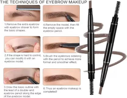 Best 2-in-1 Eyebrow Pencil - Waterproof & Long Lasting - Pack of 1 - Perfect for Eyebrow Shaping and Filling - Ideal for Daily Makeup and Professional Use