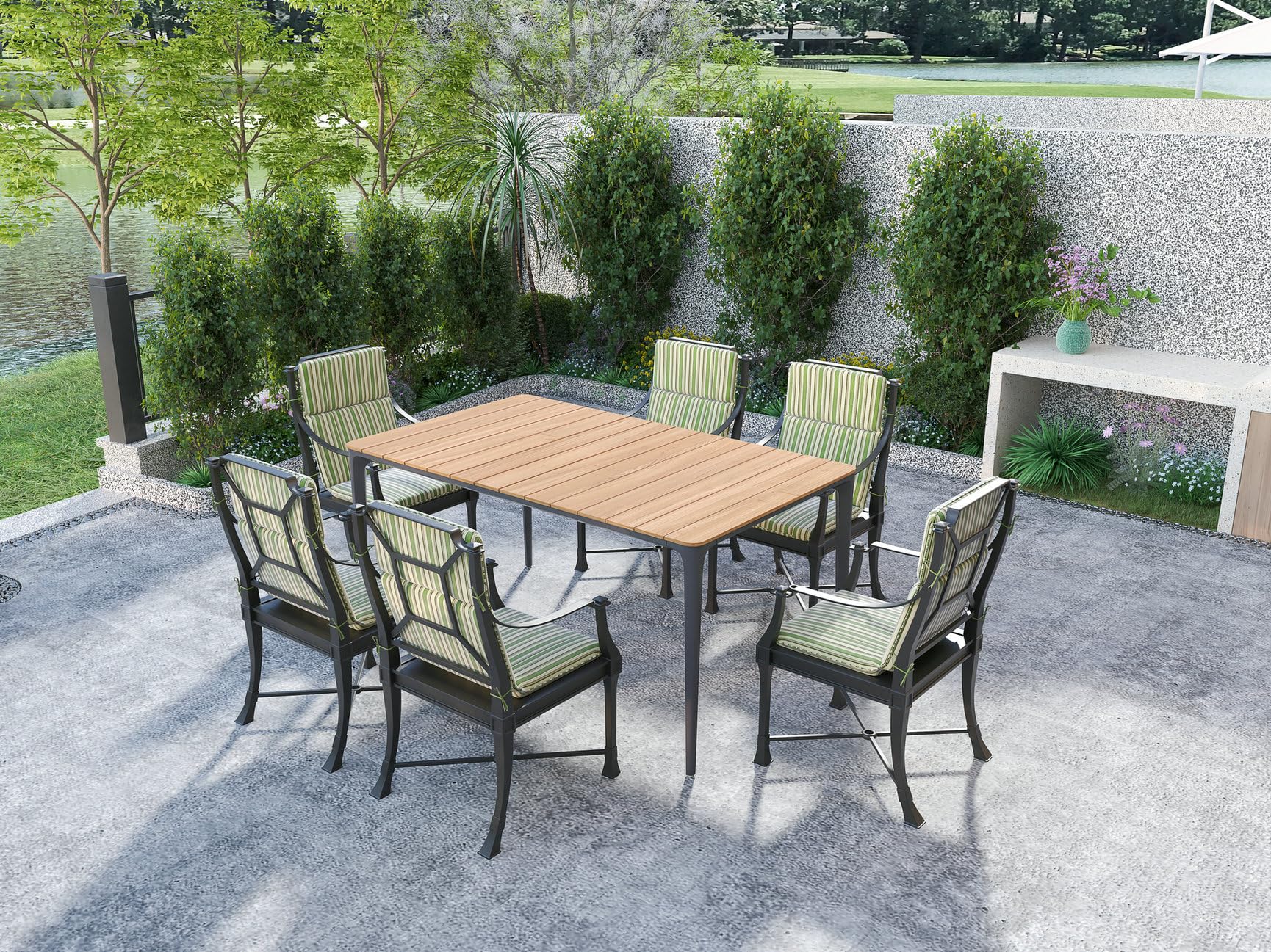 BOSSIMA 4-Piece High Back Chair Cushion Set - Indoor/Outdoor Patio Furniture Replacement Cushions - Olefin Fabric in Light Grey - Perfect for Poolside, Deck, Garden & Sunroom Relaxation