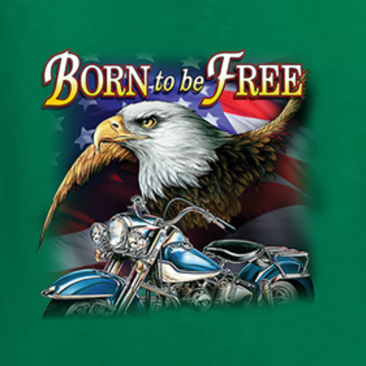 Born to Be Free Bald Eagle & American Flag Graphic T-Shirt for Men - Patriotic Casual Wear for Car Enthusiasts & Truck Lovers