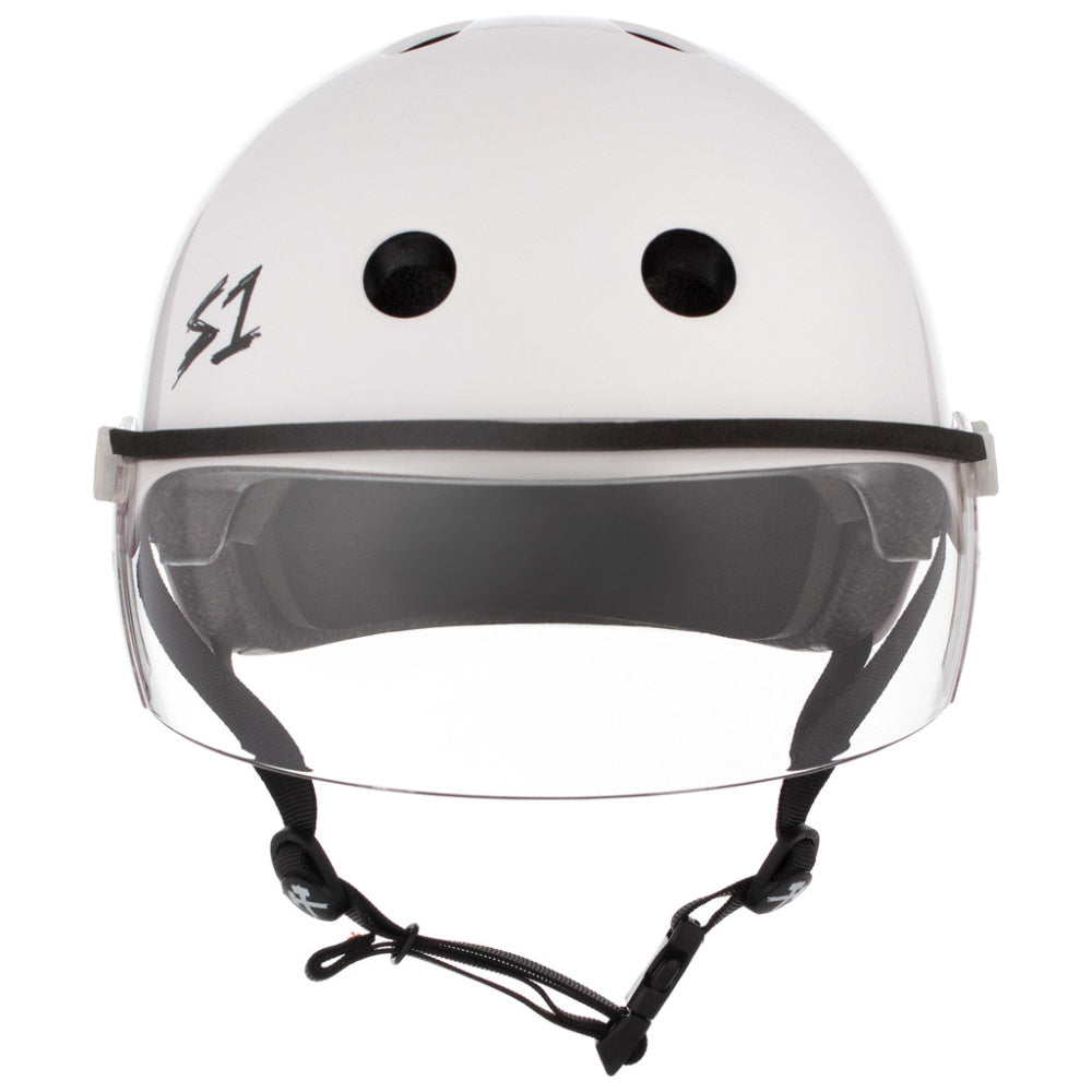 S One Lifer Visor Helmet - Gloss White | Skateboard, Scooter & BMX Protective Gear for Extreme Sports Safety