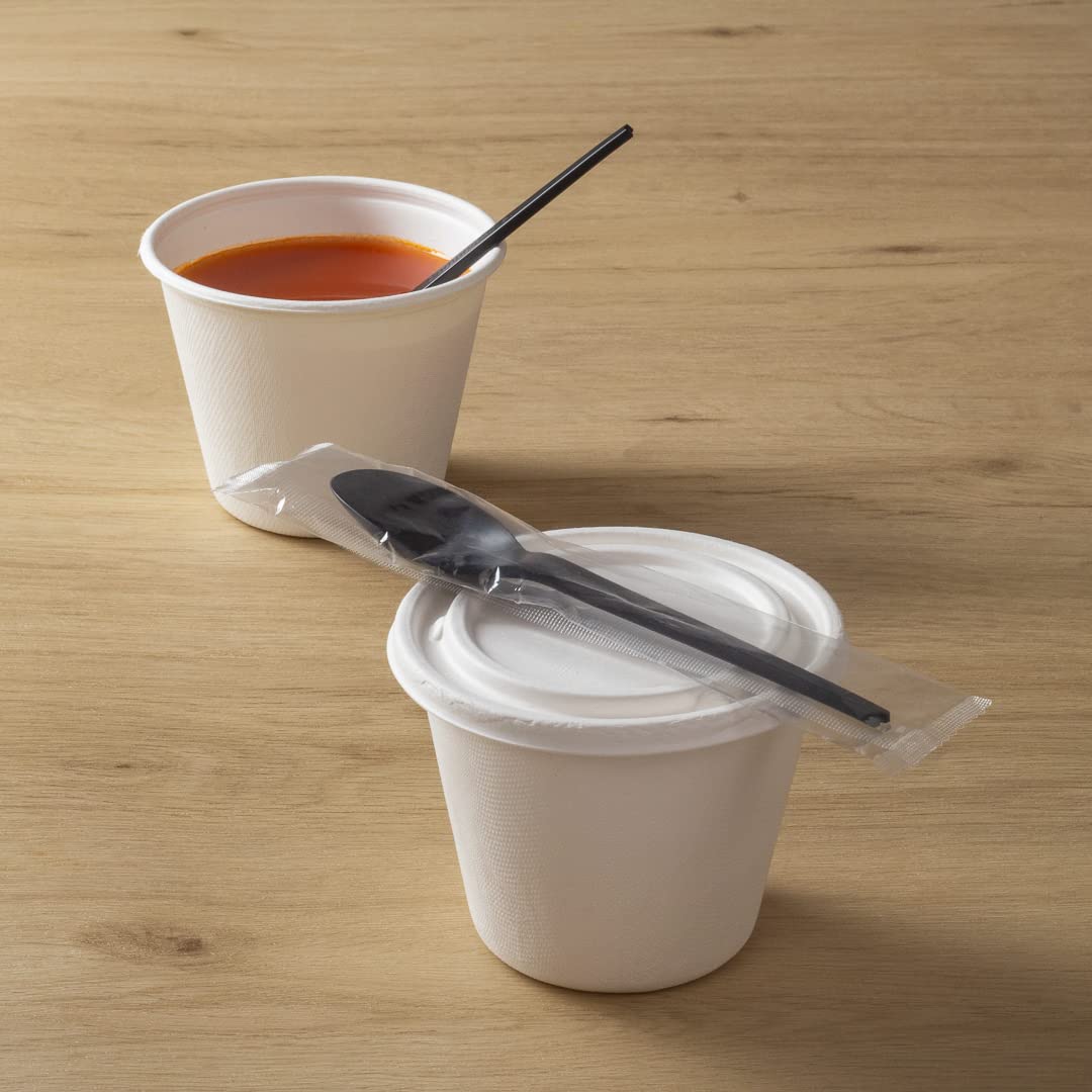 Eco-Friendly 6.5 Inch Compostable Spoons - 250 Individually Wrapped Plant-Based Cutlery Set | BPI-Certified CPLA Disposable Utensils for Hot & Cold Foods | Perfect for Restaurants, Catering, Picnics & Outdoor Events