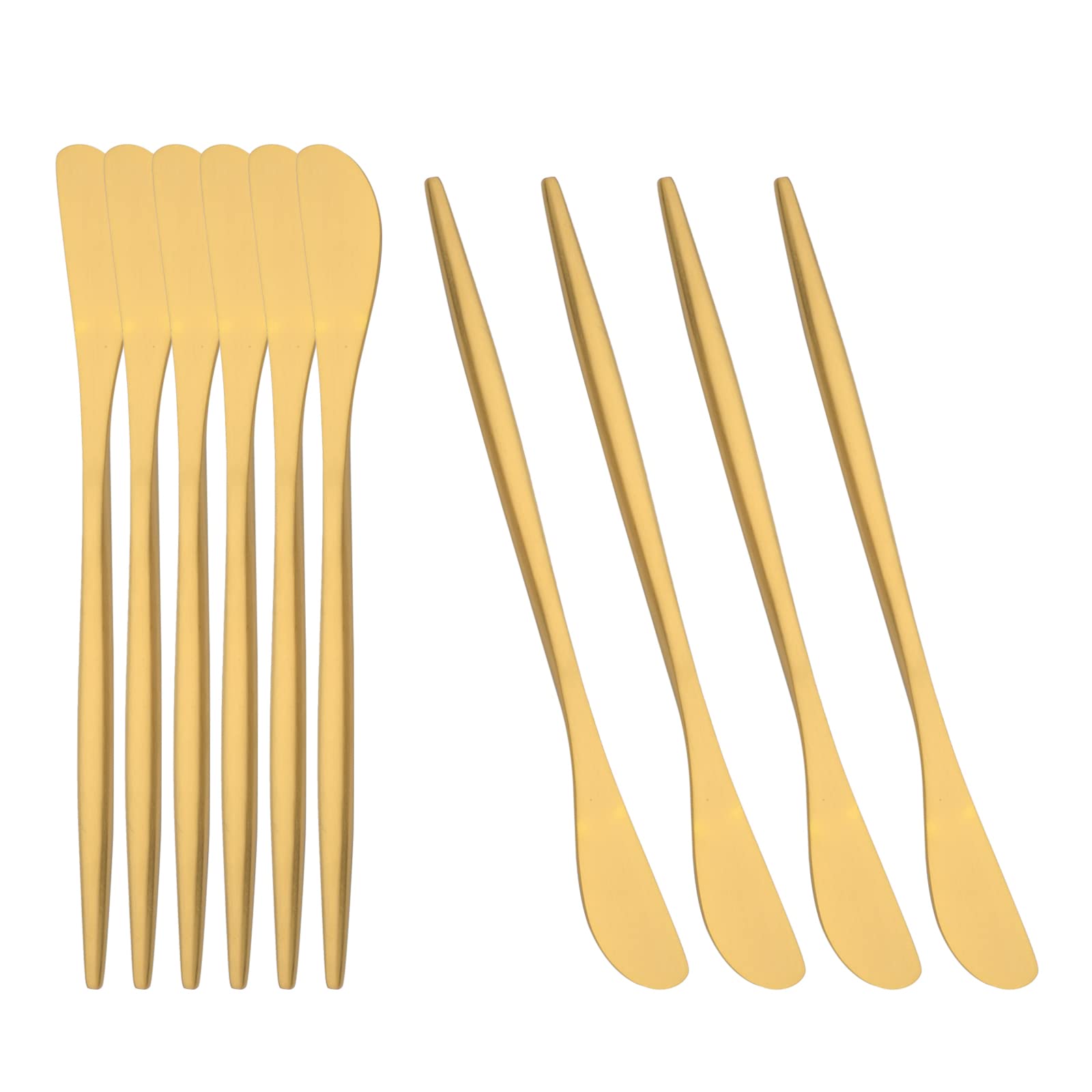 10-Pack Gold Cheese Spreader Knives - 6.9 Inch Stainless Steel Butter Knives for Sandwiches, Breakfast & Desserts | Matte Finish Serving Utensils for Parties, Picnics & Home Entertaining