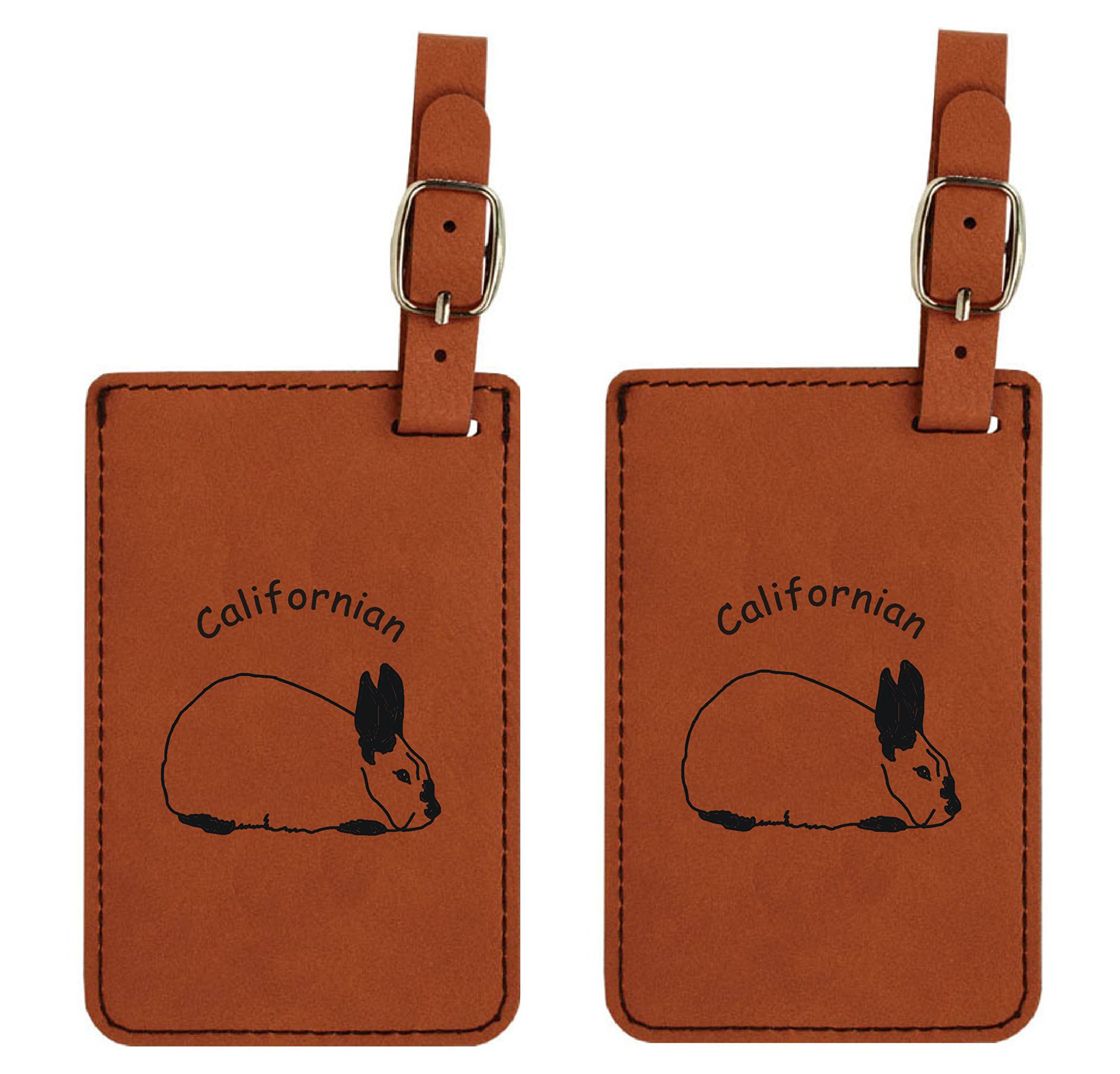 California Rabbit Luggage Tags - 2 Pack Set for Travel Bags, Suitcases & Backpacks | Cute Animal ID Tags for Kids & Adults