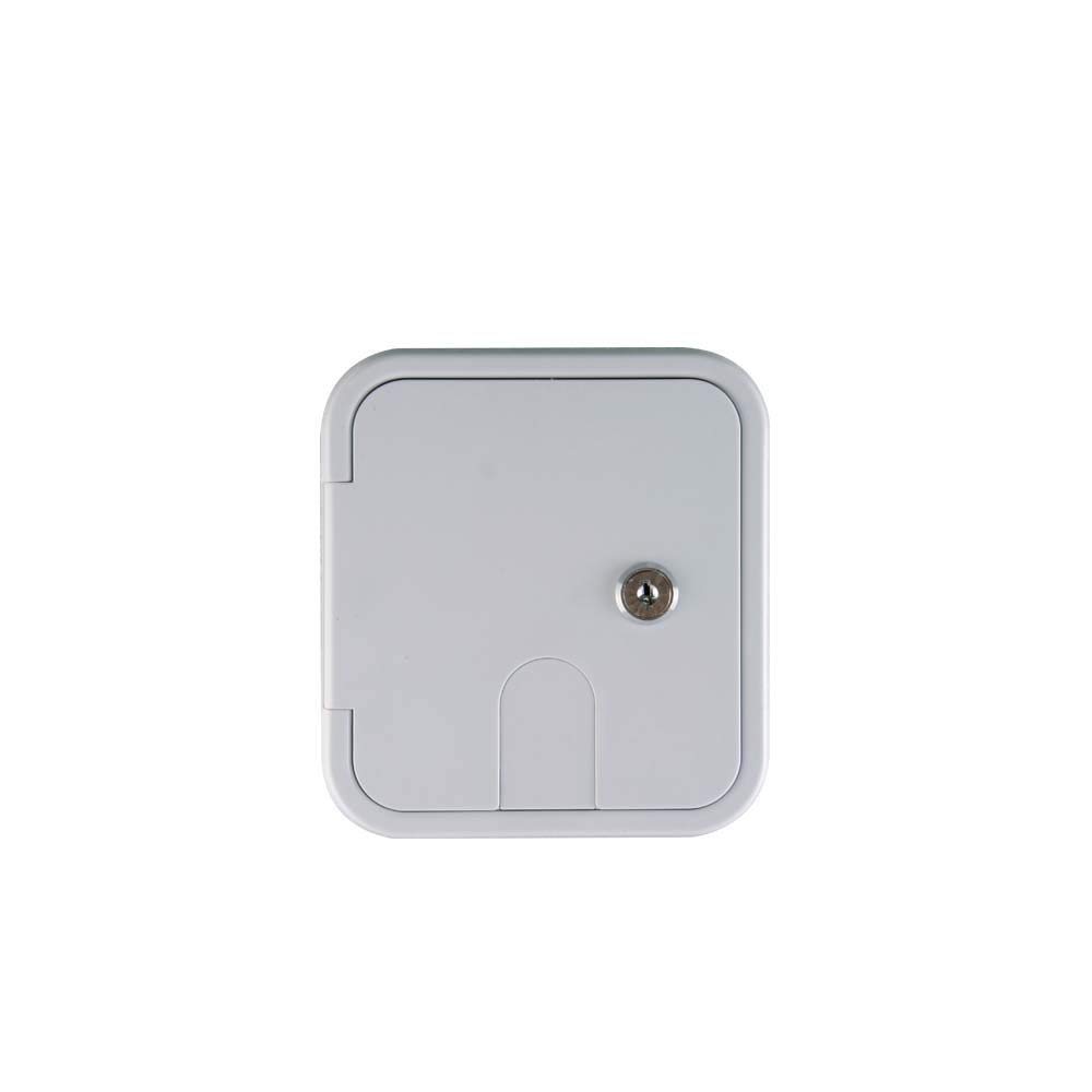30 Amp RV Power Cord Lock Box - White, Key Lock Security for Electric Cable Hatch | Weatherproof Outdoor Electrical Hookup for Campers & Travel Trailers