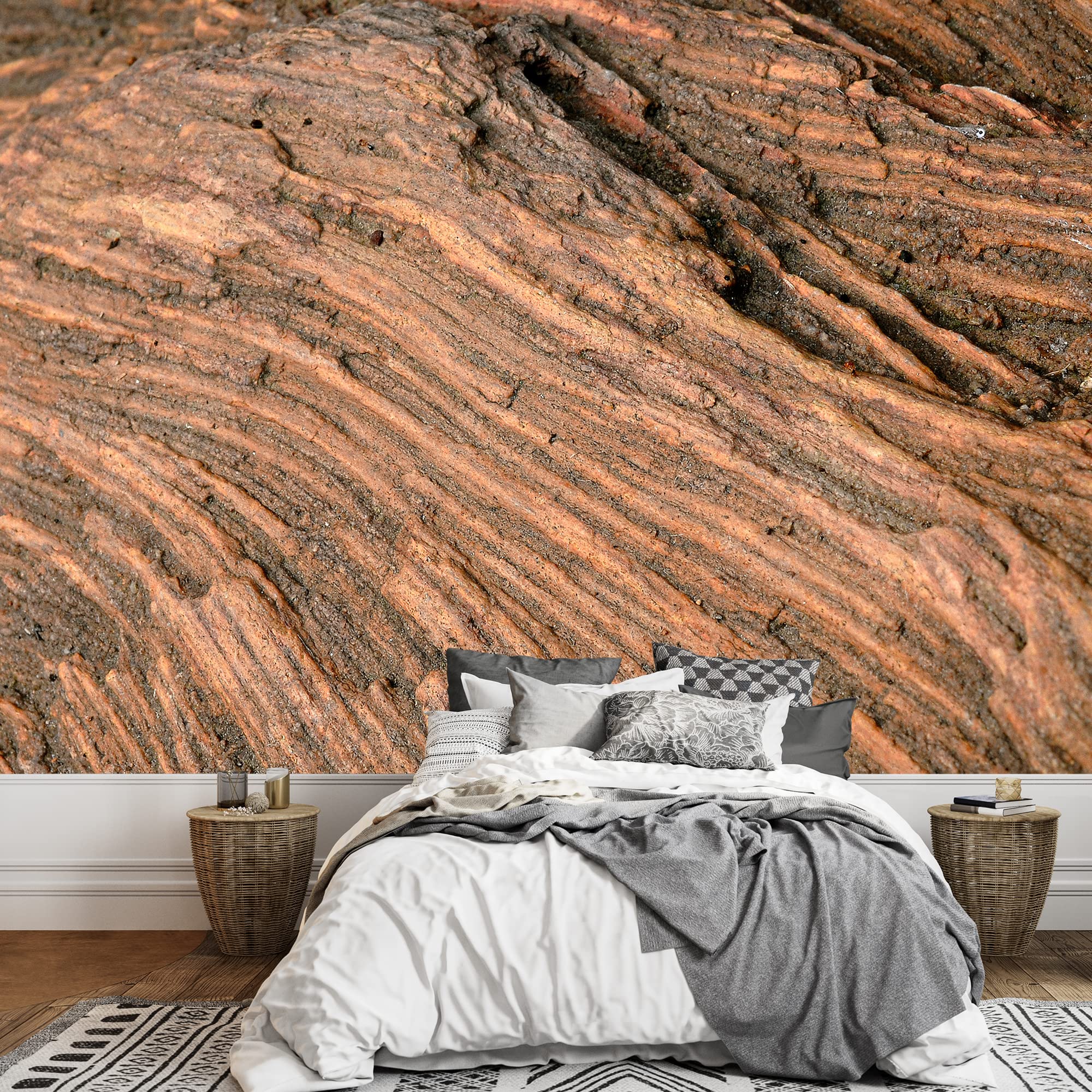 Wall26 Removable Wall Sticker & Mural - 66x96 Inches Brown Southwest Desert Rock Stone Abstract Shapes Digital Art for Modern Home Decor | Perfect for Living Room, Bedroom & Office | Creates Relaxing & Calming Atmosphere