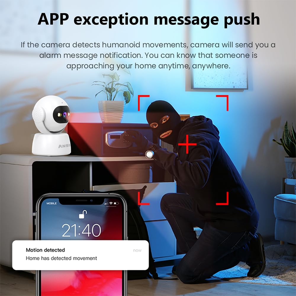 5G/2.4G WiFi Security Camera Indoor - 2K HD Wireless Baby/Pet Monitor with Motion Detection & Two-Way Audio - Works with Alexa & Cloud/SD Storage - Perfect for Home, Nursery & Elderly Care Security