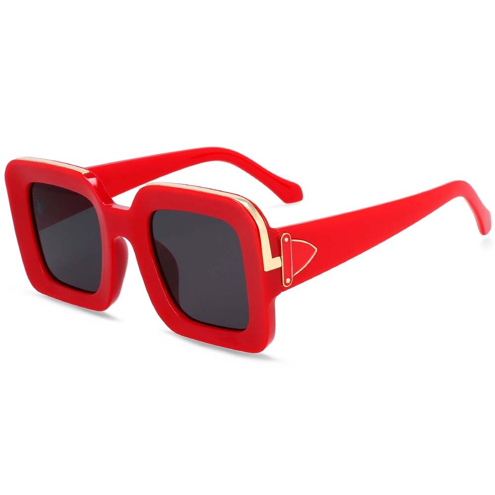 CCspace Unisex Full Rim Rectangle Resin Frame Sunglasses 54333 - UV Protection, Lightweight & Stylish for Outdoor Activities, Driving, Beach & Fashion
