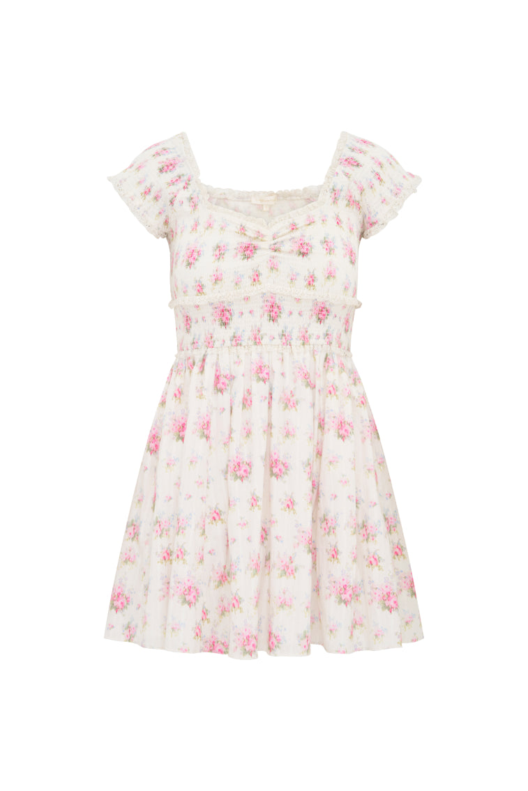 Siona Women's Floral Print Cotton Mini Dress - Summer Casual, Beach, Party Wear