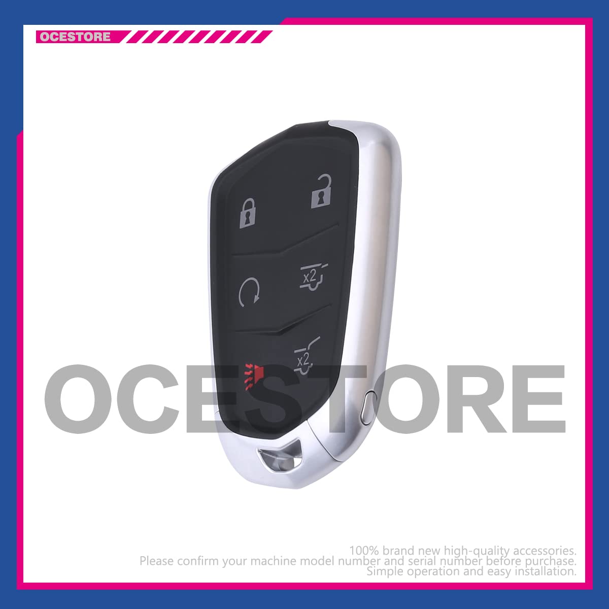 OCESTORE HYQ2AB 6-Button Car Key Fob Remote Replacement for Cadillac Escalade 2015-2020 & Escalade ESV 2015-2020 (1551A-2AB) - Keyless Entry Control for Easy Vehicle Access & Security