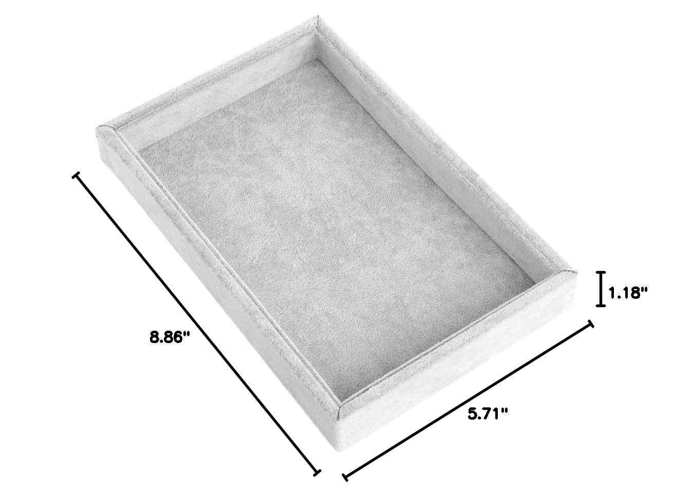 Youngy Stackable Jewelry Trays - Velvet Jewelry Organizer with Inserts, Gray Jewelry Display Tray for Rings, Earrings & Necklaces | Perfect for Dresser Top, Vanity or Gift Packaging