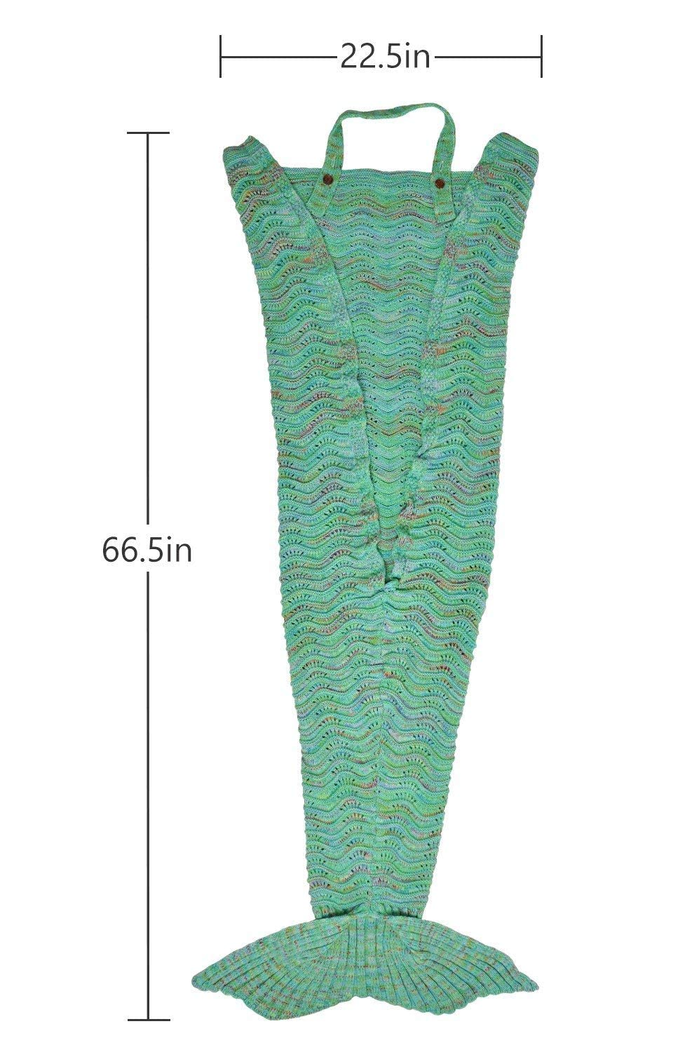 Mermaid Tail Blanket for Women & Teens - Soft Cozy Blue Green Sequin Scale Design - Perfect for Bedroom, Lounge, Movie Nights & Photo Shoots