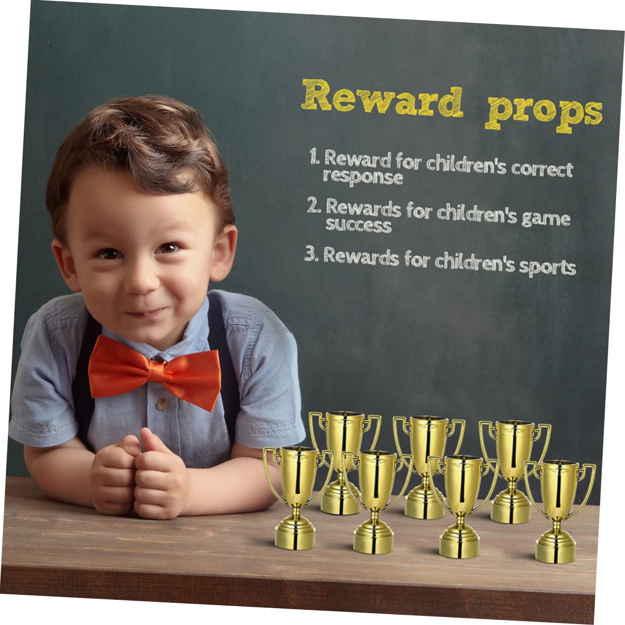Toddmomy 50 Pcs Gold Plastic Trophy Toys for Kids - Reward Prizes, Classroom Incentives & Party Favors - Perfect for School Awards, Sports Achievements & Motivational Gifts