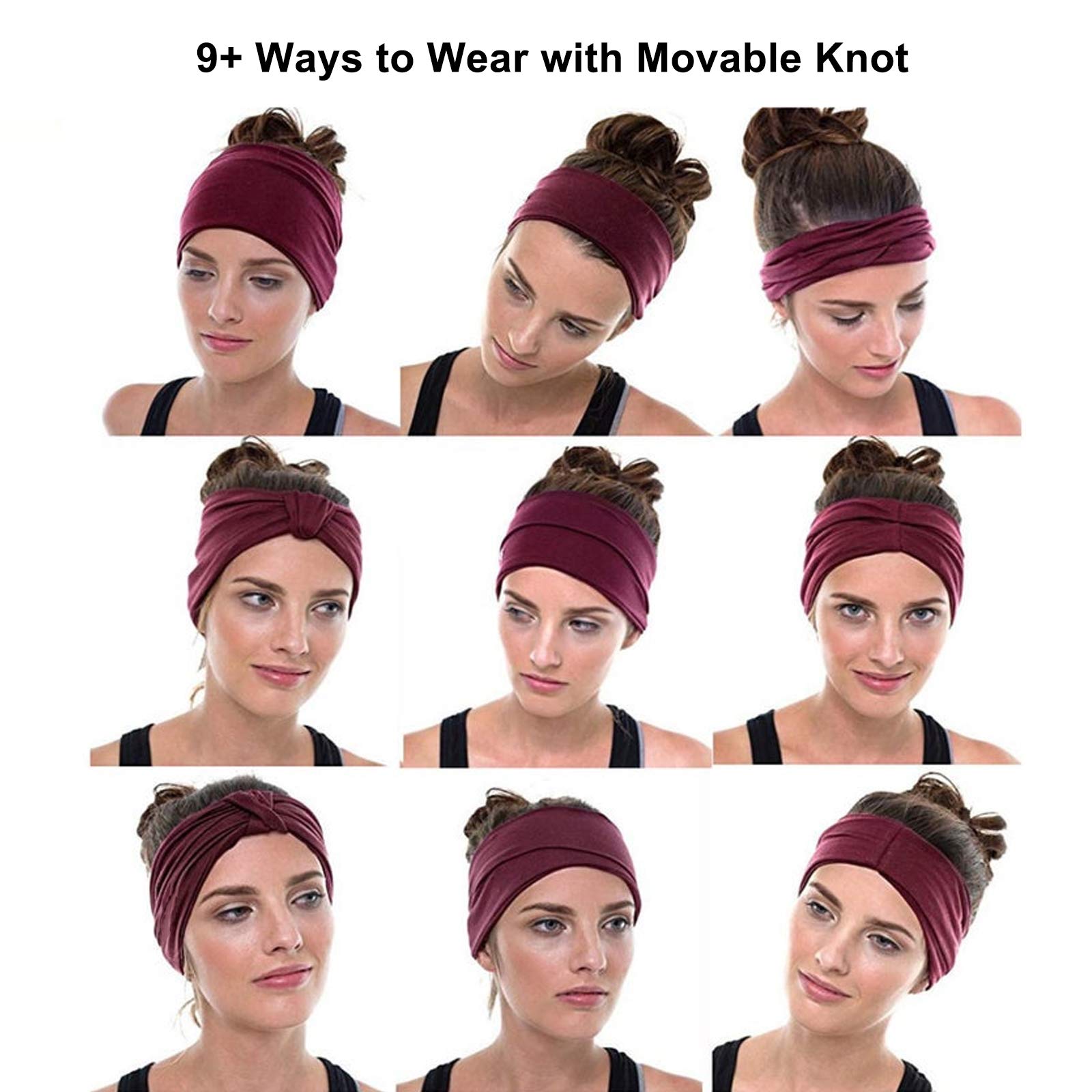 Tobeffect Women's African Boho Headbands - Wide Knotted Head Wraps & Turban Hair Accessories for Women | Perfect for Yoga, Workouts, and Everyday Fashion