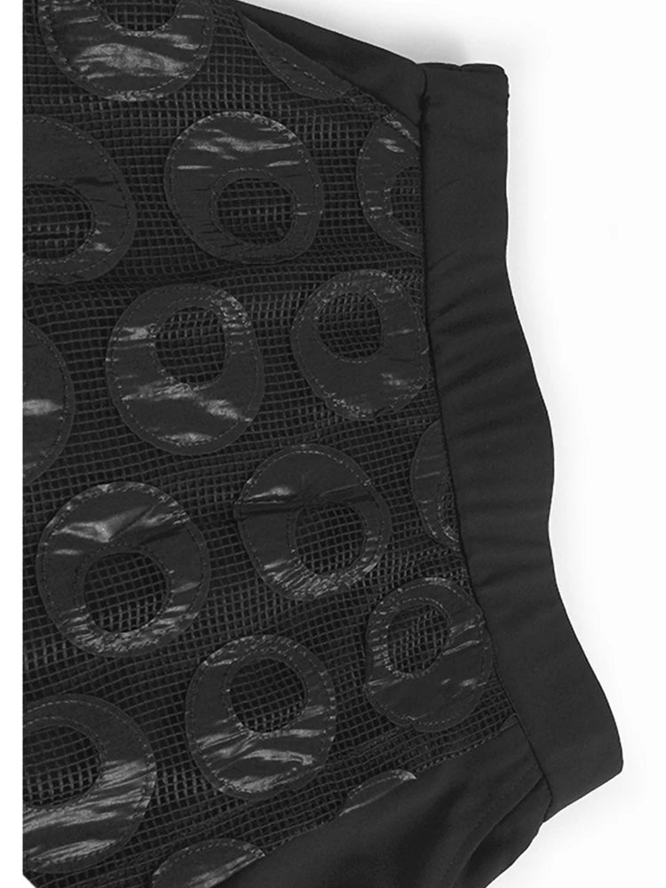 Black Dot Print T-Shirt & Hollow Out Skirt 2-Piece Set - Women's Round Neck Short Sleeve Outfit for Spring Summer 2025 | Casual Wear, Date Night, Office Chic