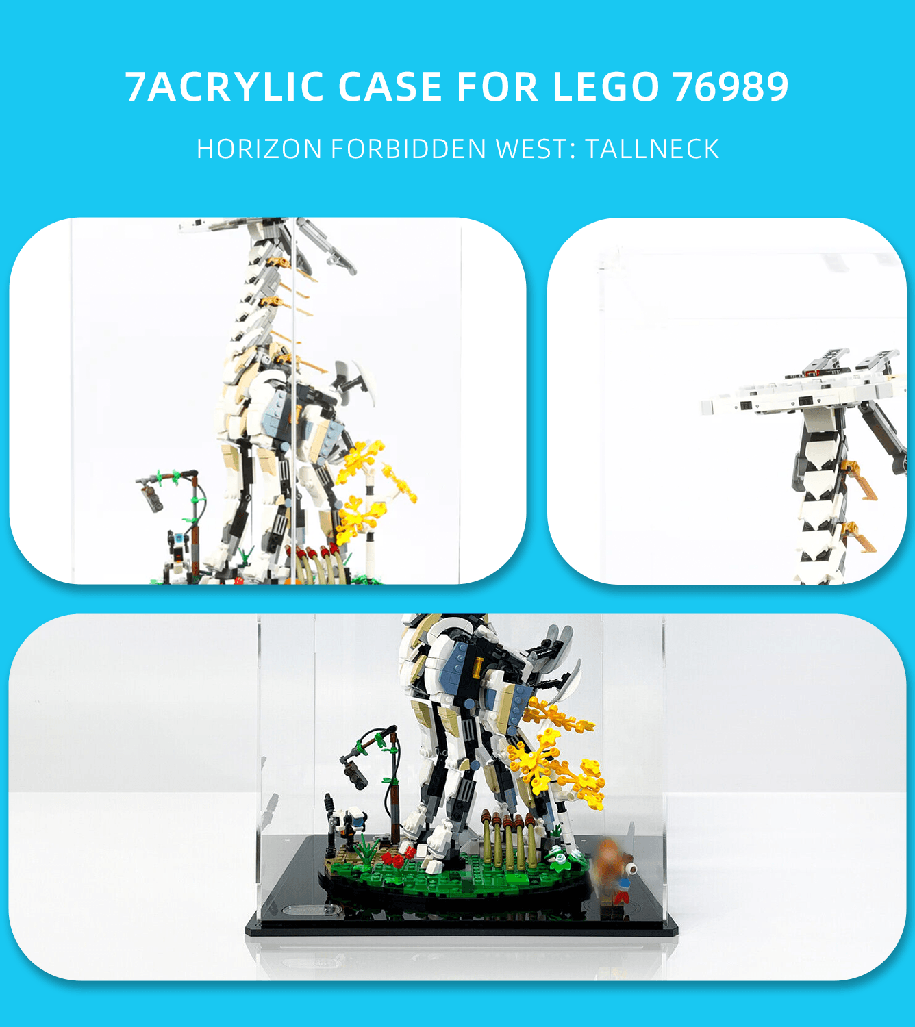 LEGO Horizon Forbidden West Tallneck 76989 Display Case - Clear Acrylic Protection for Collectible Building Set | Perfect for Home Decoration & Gift Giving