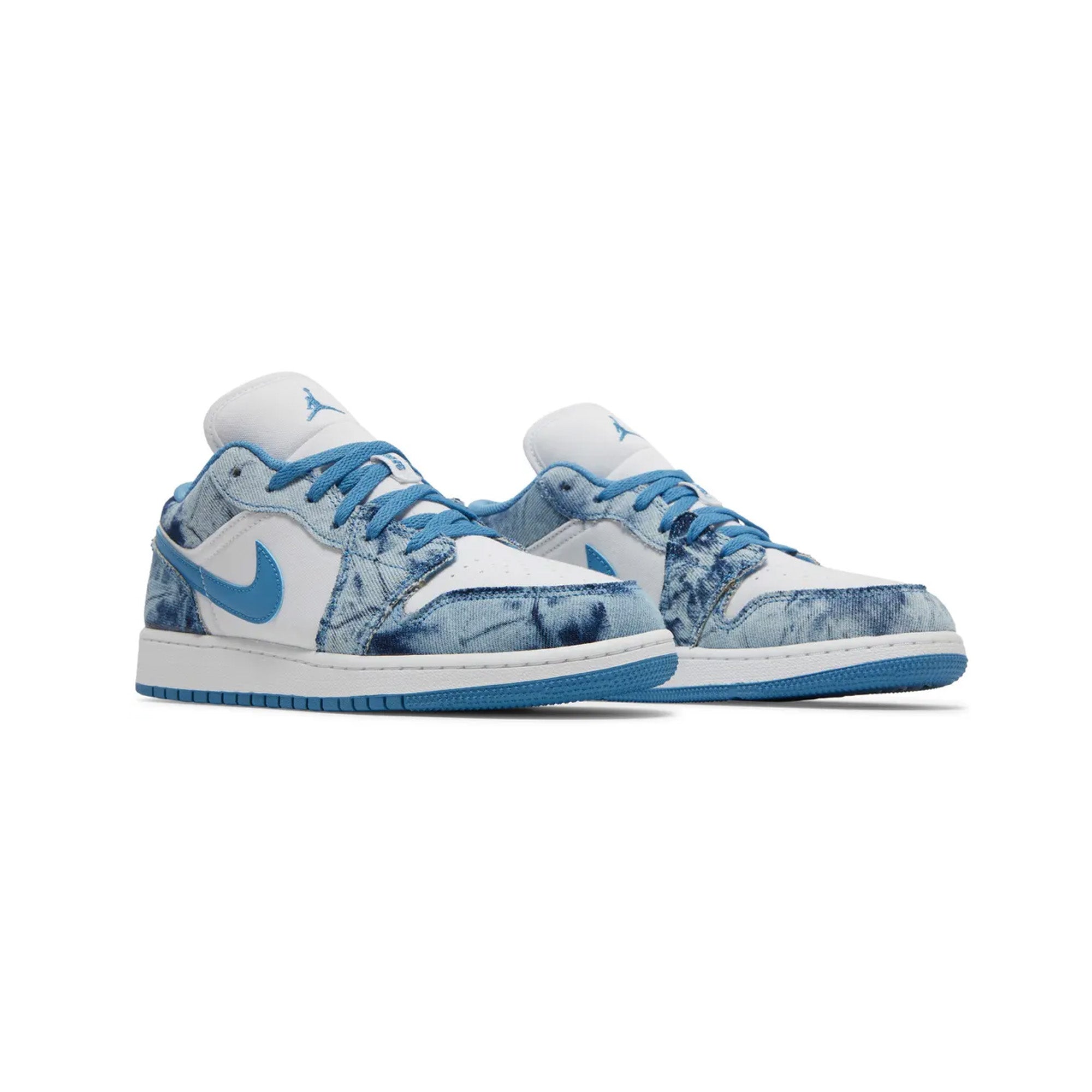 Air Jordan 1 Low 'Washed Denim' GS Sneakers for Girls (2022) - Comfortable Casual Basketball Shoes for School, Sports & Streetwear Fashion