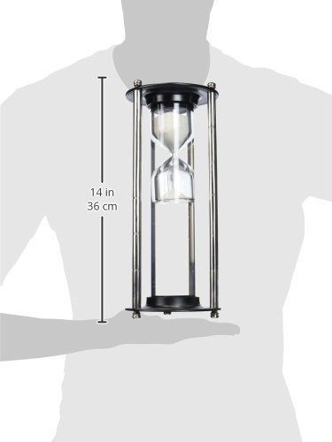 Deco 79 24526 Modern Aluminum & Glass Floating Sand Timer - 3 Minute Hourglass for Home Office Decor, Meditation, Yoga, and Kitchen Timer
