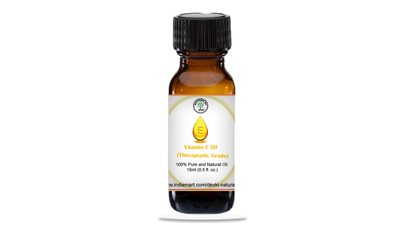 Pure & Undiluted Vitamin E Oil for Skin - 15ml | Hydrating, Nourishing & Anti-Aging | Reduces Fine Lines & Wrinkles | Perfect for Massage, Face & Body Moisturization | Great for Dry Skin Care & Night Routine