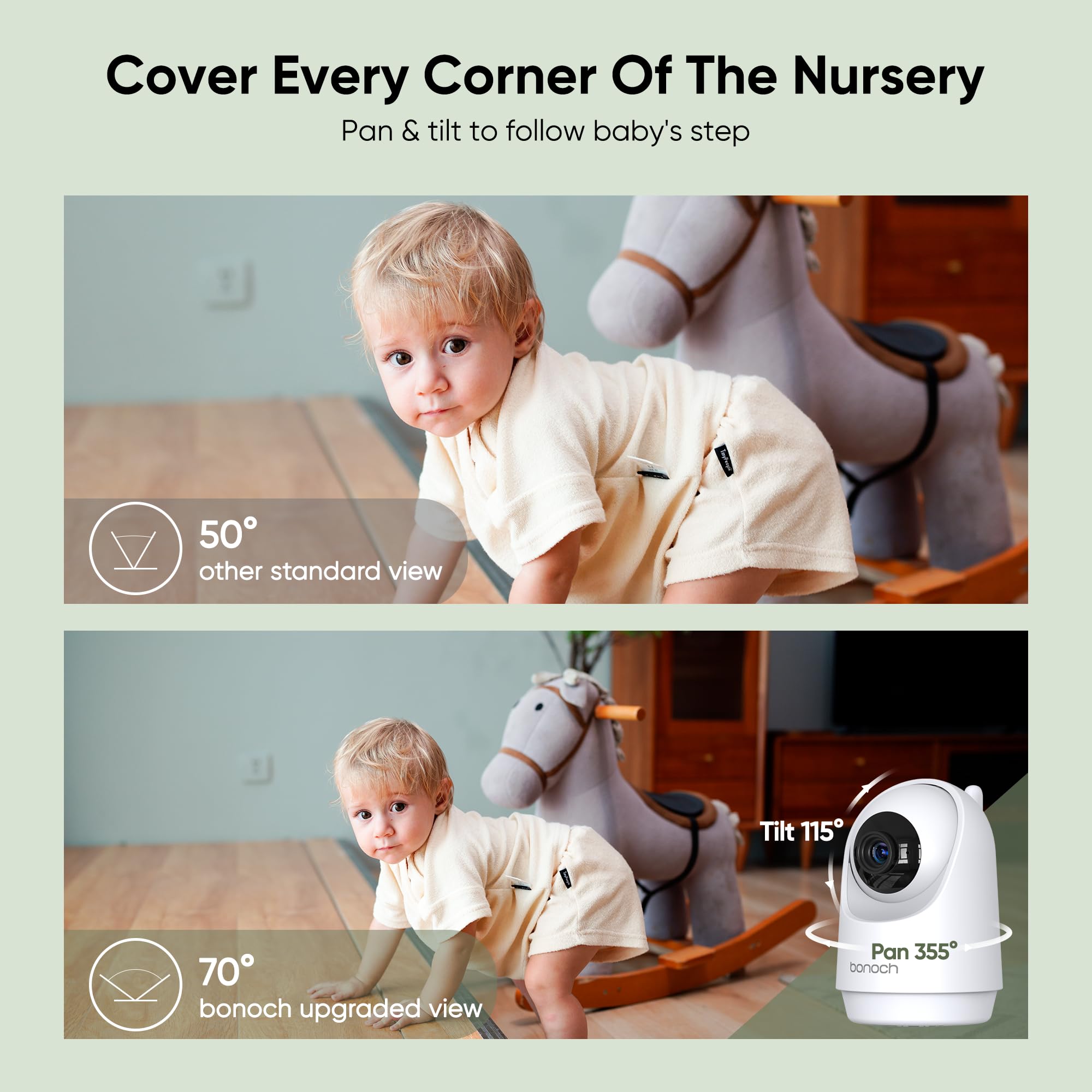 Bonoch MegaView Baby Monitor with 2 Cameras - 7