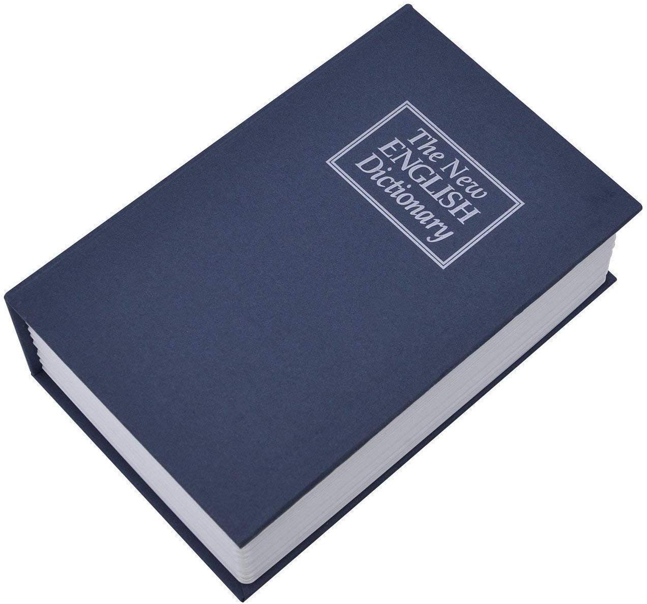 GLIVE Dictionary Style Book Safe - Hidden Secret Storage Box for Jewelry, Cash & Valuables - Iron Locker for Home, Office & Travel Security