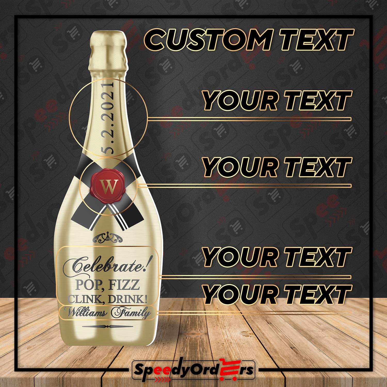 35.5” Giant Gold Champagne Bottle Glasses - Elegant Party Decor for Weddings, Showers & Events | Perfect for Bridal Showers, Baby Showers, Birthdays, Graduations & Photo Booths
