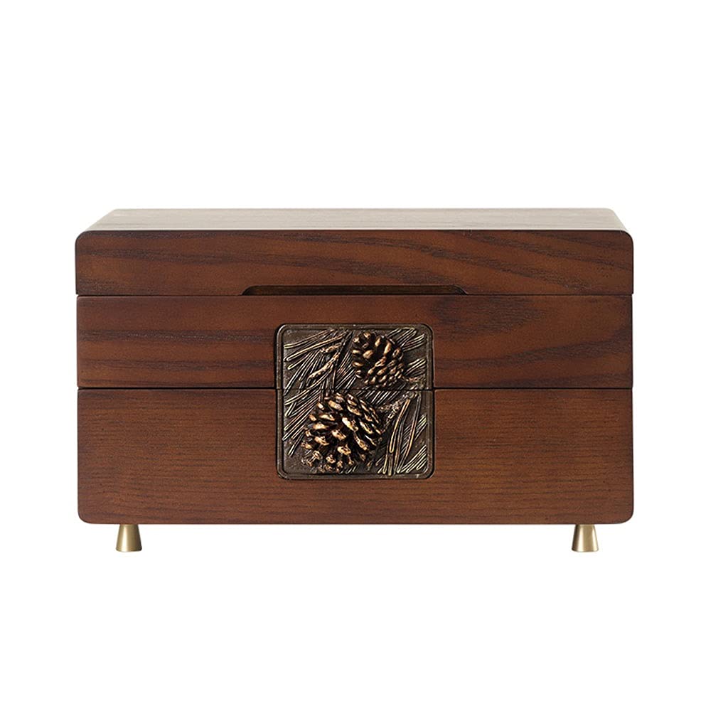 Vintage Wooden Jewelry Box with Combination Lock - Large Jewelry Organizer for Women, Lockable Dresser Top Storage Container - Perfect for Travel, Home Decor & Gift Giving