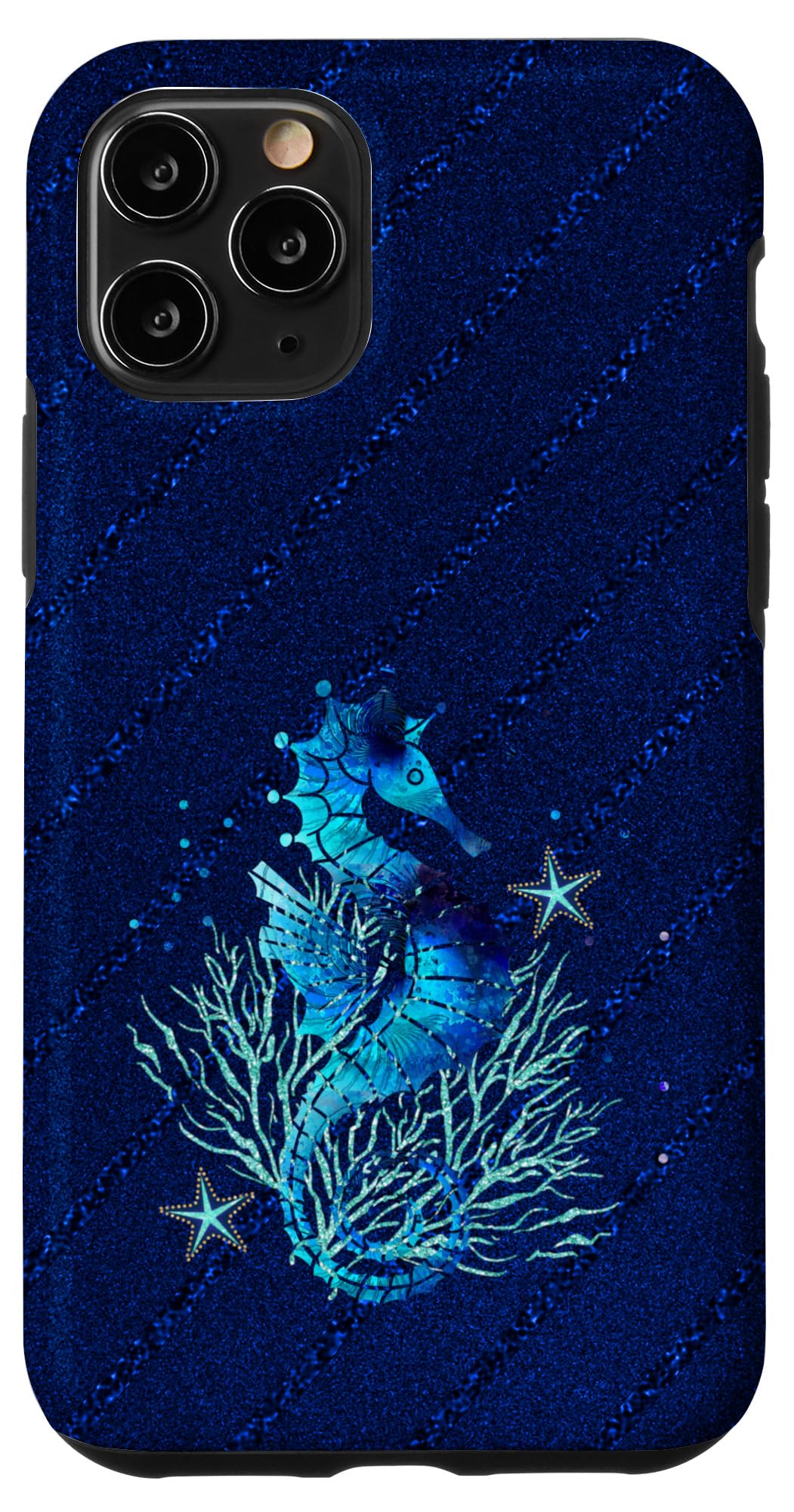 iPhone 11 Pro Case - Premium Turquoise Seahorse Design with Ocean Background | Shockproof Protective Cover for iPhone 11 Pro | Perfect for Beach Vacations, Summer Outings & Ocean Lovers