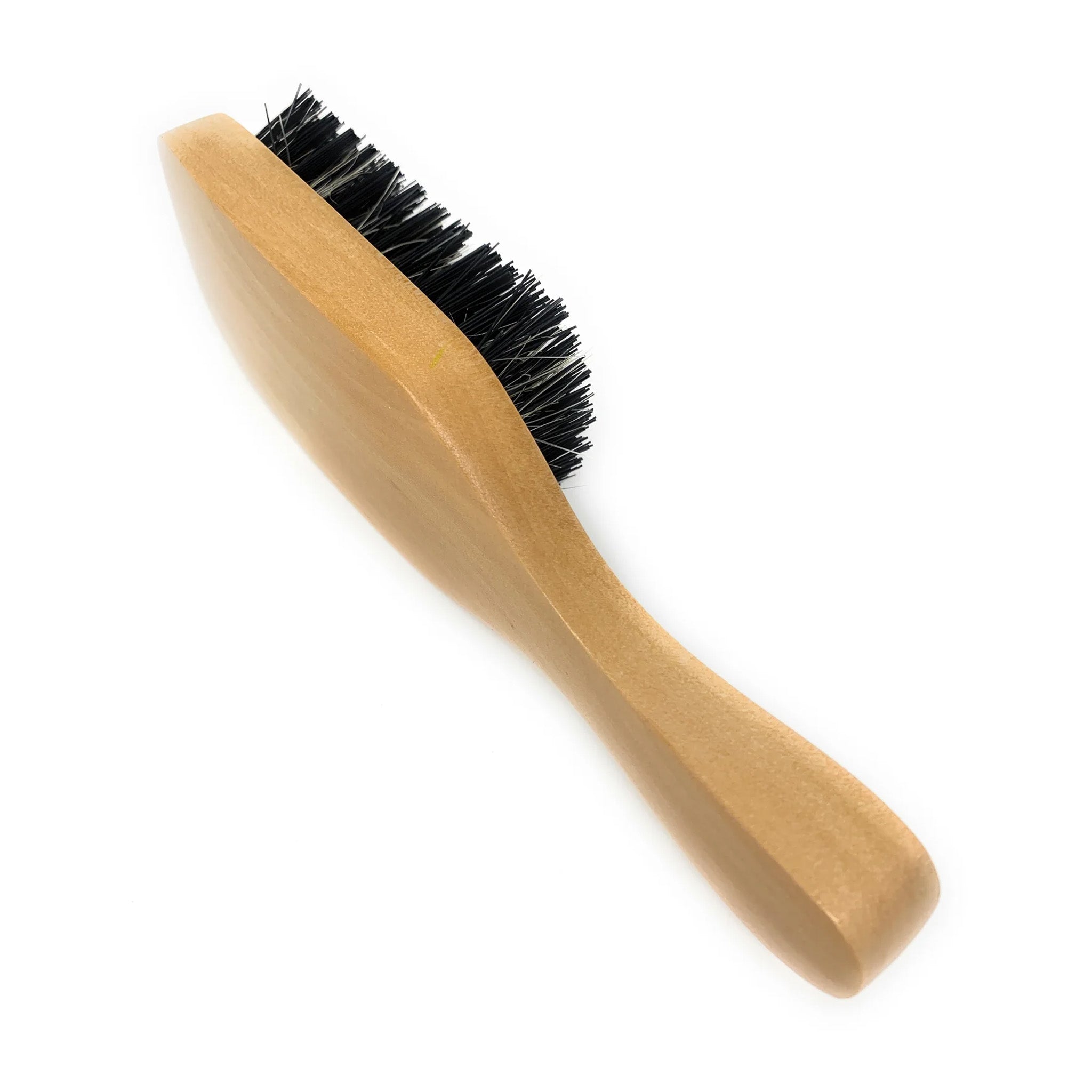 Scalpmaster Club Hair Brush for Waves & Curls - Curved Oval Palm Brush with Boar Bristles & Natural Wood - Perfect for Styling, Detangling & Smoothing Hair at Home or Salon