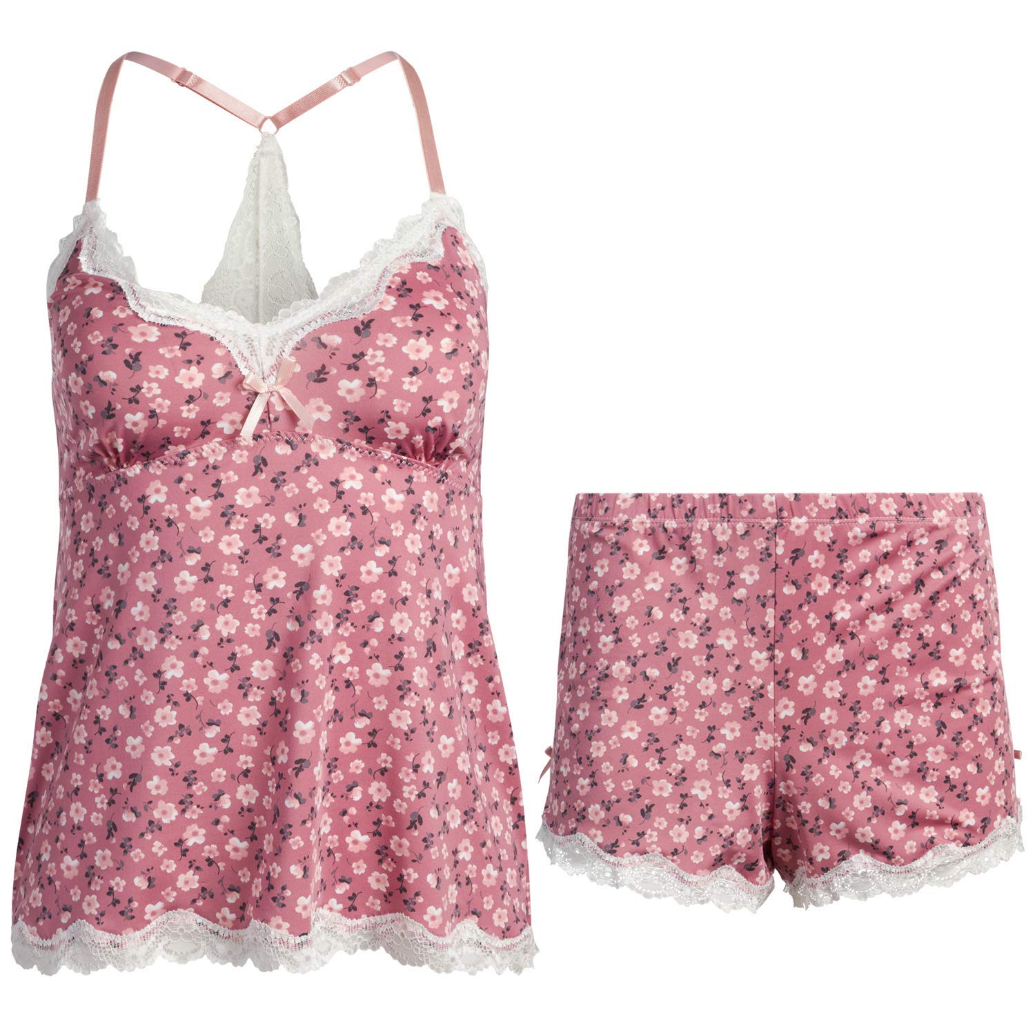 Marilyn Monroe Women's Pajama Sets - 2 Piece Lace Trim Cami Top & Sleep Shorts - Soft Lounge Pajamas for Women (M-XL) - Perfect for Sleepwear, Loungewear & Romantic Nights