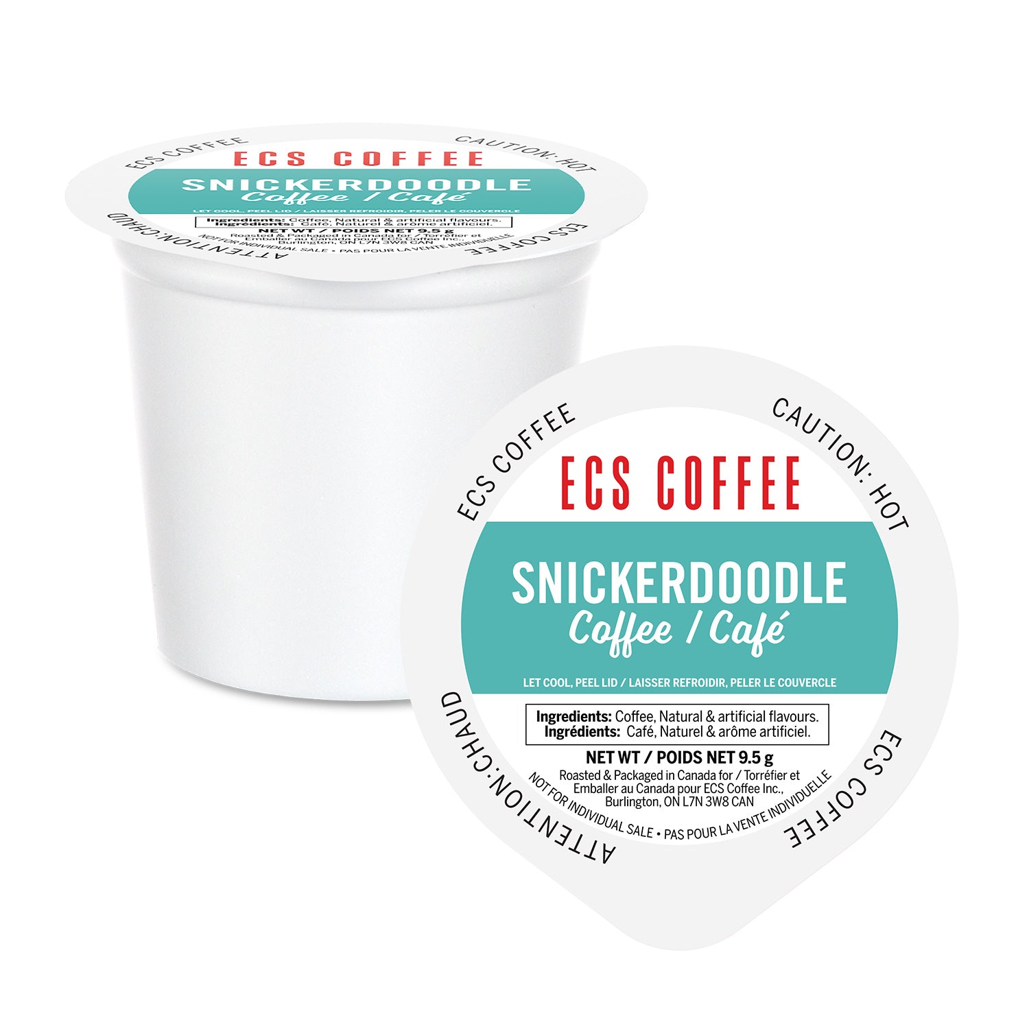 ECS Snickerdoodle Flavored Single Serve Coffee Pods - 24 Pack | Perfect for Keurig Brewers, Office & Home Use