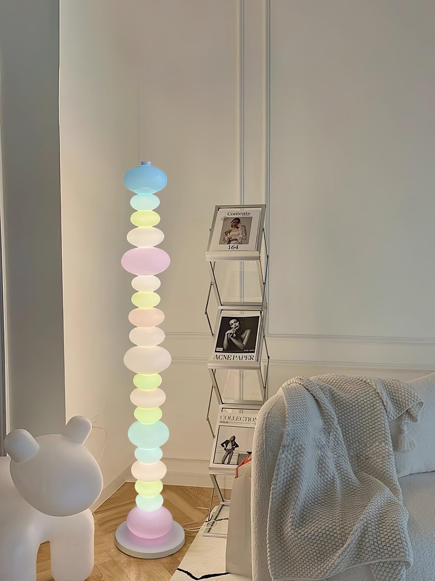 Modern LED Candy Floor Lamp for Living Room - Adjustable Brightness, Warm White Light, Perfect for Bedroom, Office, and Reading Nook