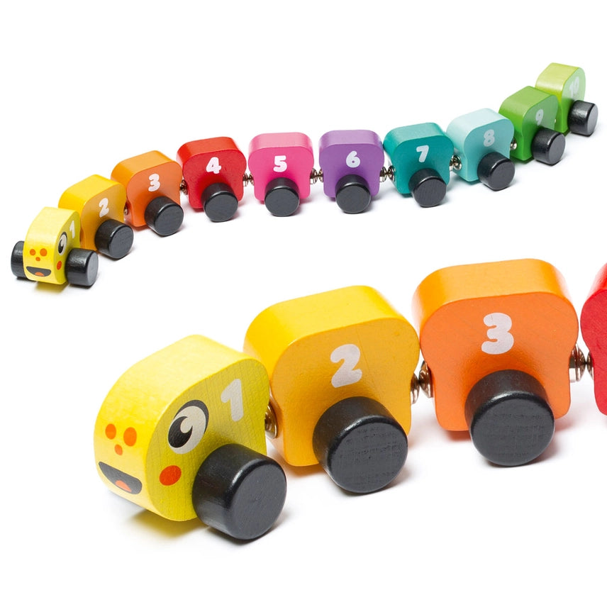Colorful Wooden Rainbow Caterpillar Toy for Toddlers - Montessori Educational Stacking Toy for Kids Ages 1-3 - Perfect for Early Learning, Sensory Play & Nursery Decor