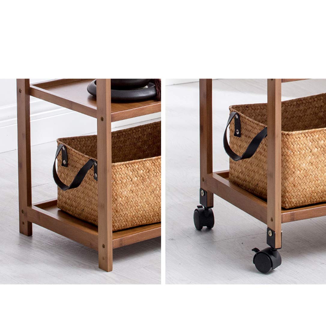 ZYFA 3-Tier Rolling Kitchen Cart with Wheels - Stainless Steel Utility Cart for Kitchen, Living Room & Bar - Mobile Storage Organizer & Serving Cabinet | Perfect for Small Spaces, Party Serving & Home Organization