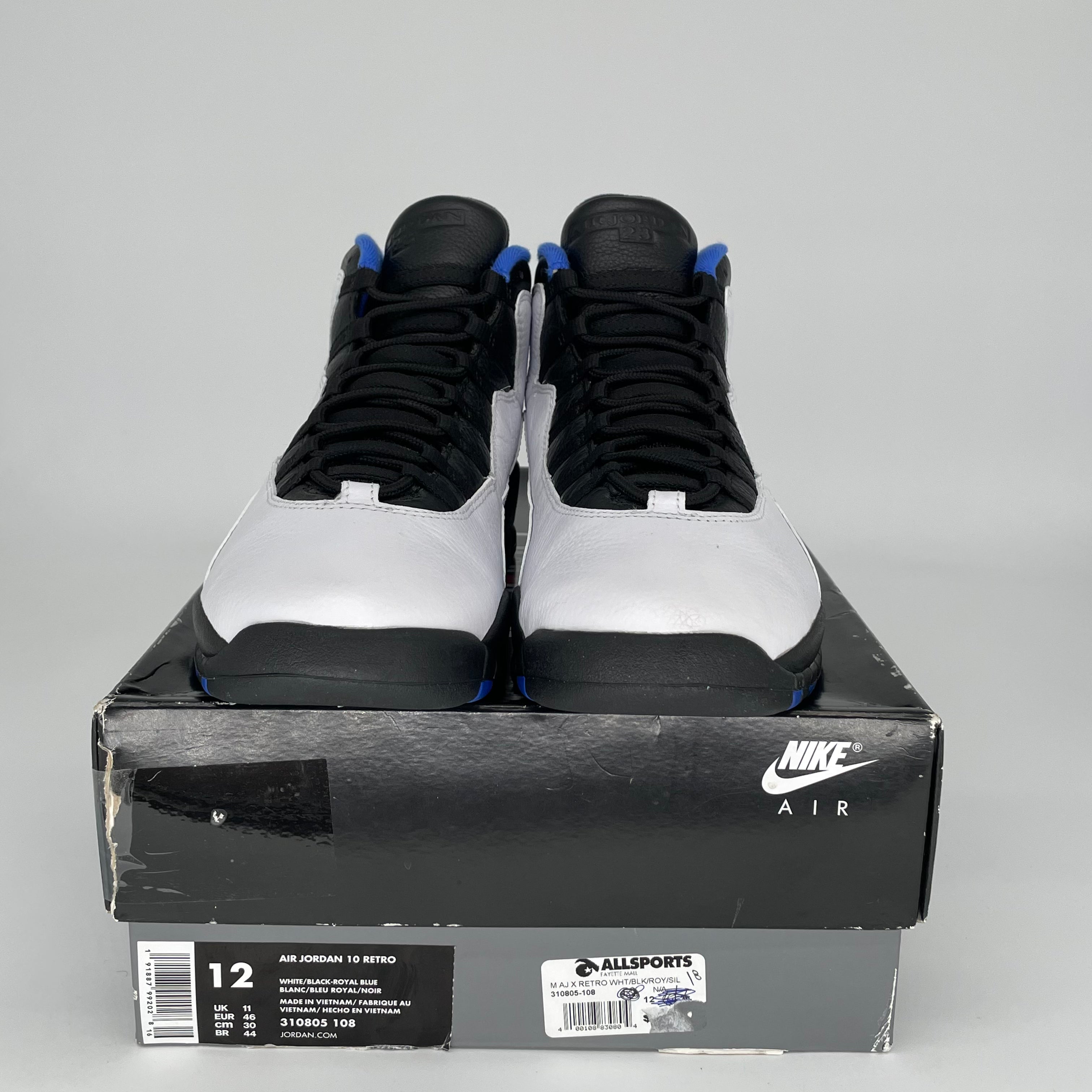 Original Air Jordan 10 Retro 'Orlando' Men's Basketball Shoes - Size 12 (310805-108) | Classic Sneakers for Streetwear & Basketball Games