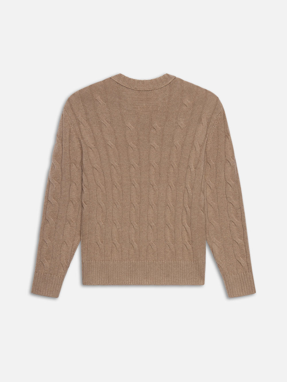 Luxury Cashmere Cable Knit Crewneck Sweater for Women - Light Brown | Soft & Warm Winter Pullover for Casual & Office Wear