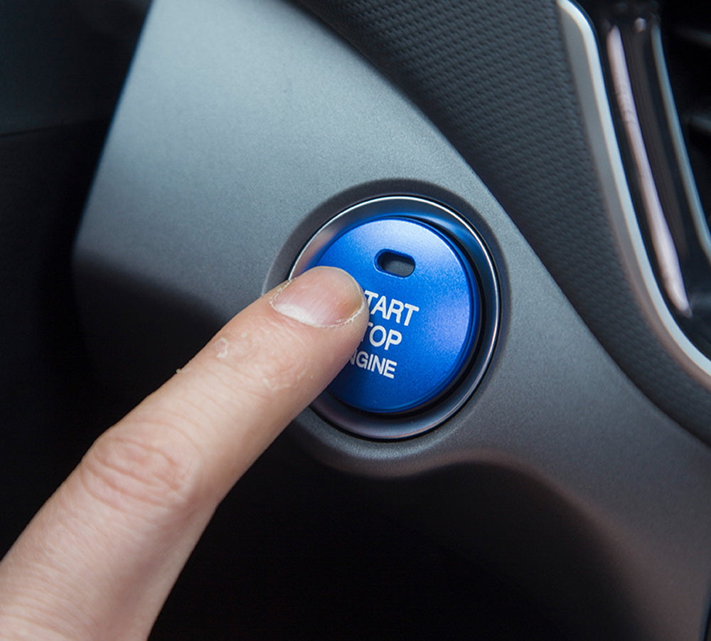 Blue Keyless Engine Push Start Button Trim - Compatible with Hyundai Sonata, Elantra & Kia Optima - Easy Installation & Stylish Upgrade for Car Interior